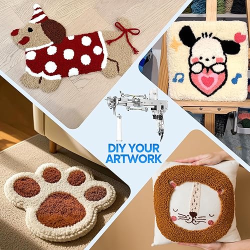 Miniatura 14 de Pistola de acolchonamiento con kit de recortadora de alfombras, pistola de alfombra con tijeras de acolchonamiento, 2 en 1 de corte de pistola