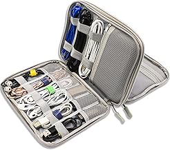 Teskyer Waterproof Cable Organizer Bag, Travel Accessories Bag, Electronic Accessories Bag, grey, Cable Organizer Bag