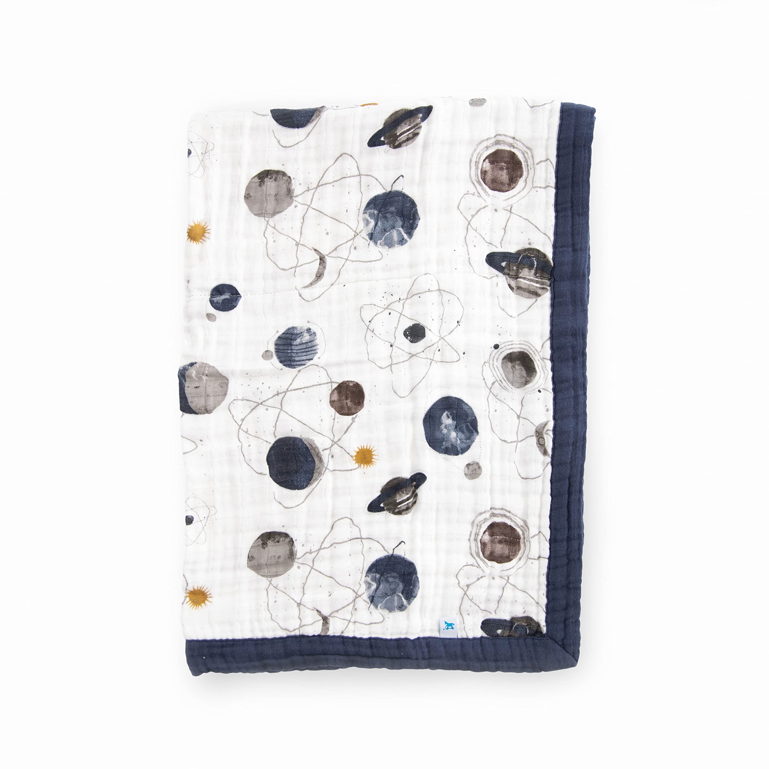 Little Unicorn Newborn Receiving Quilt | Ultra- Soft, Multi-Layered Muslin Fabric | Gift for Newborns &amp; on-The-go (Planetary)