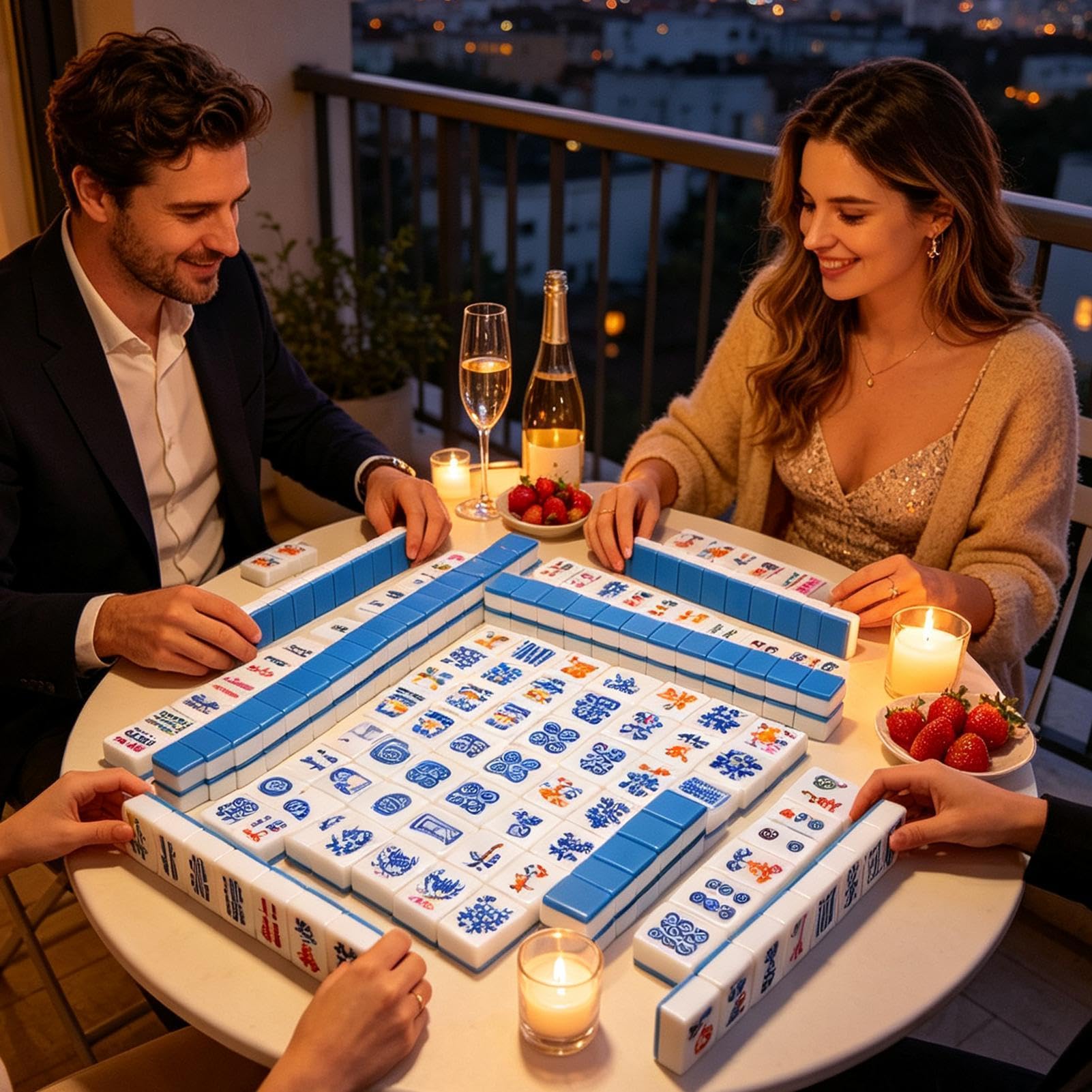 Generisch Mahjong-Stein 160-teiliges, graviertes Acryl-Gesellschaftsspiel | Mahjong-Steine-Set Für erfahrene Spieler und Anfänger, Partys, Erwachsene, Schwimmbad, Reisen, Ausflüge und Zuhause