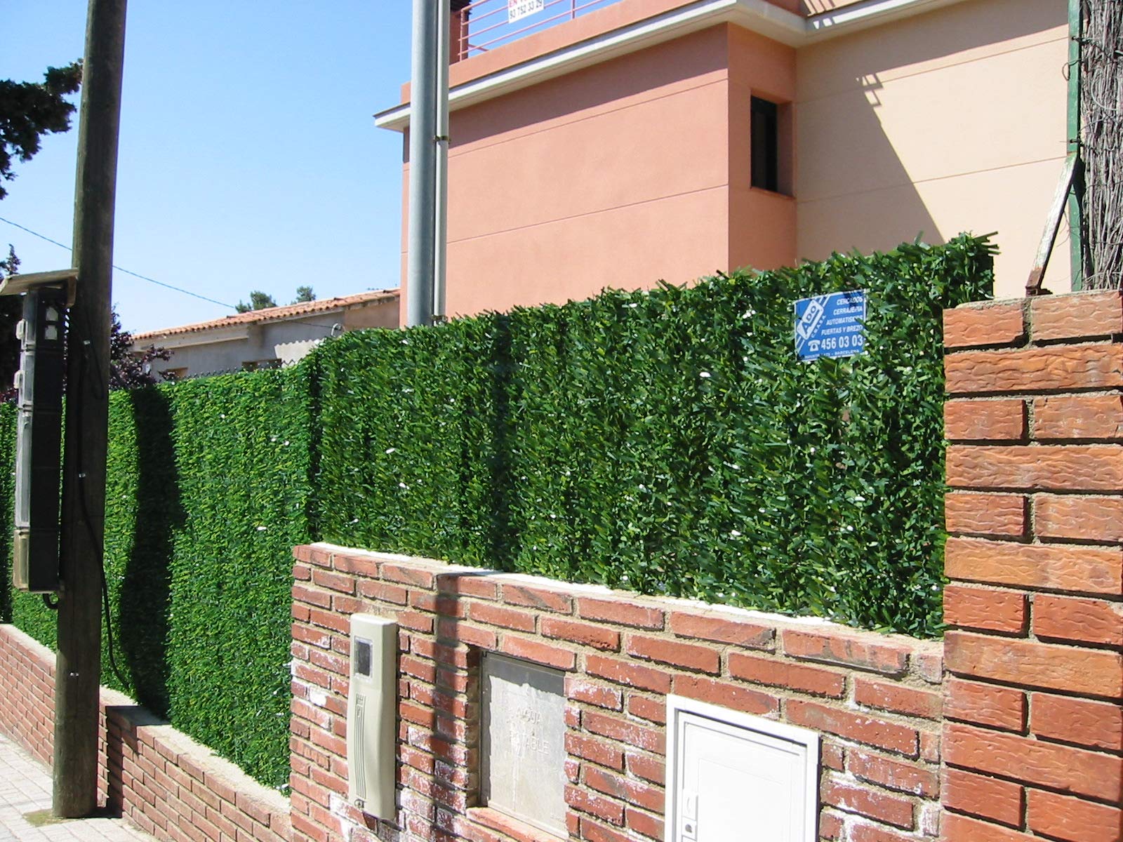ADO - Seto Artificial Decorativo Tupido Ignífugo Verde de 3 Metros x 1.5 Metro, 90 Varillas, 80% Ocultación (2- Rollos seto 3.1.5)