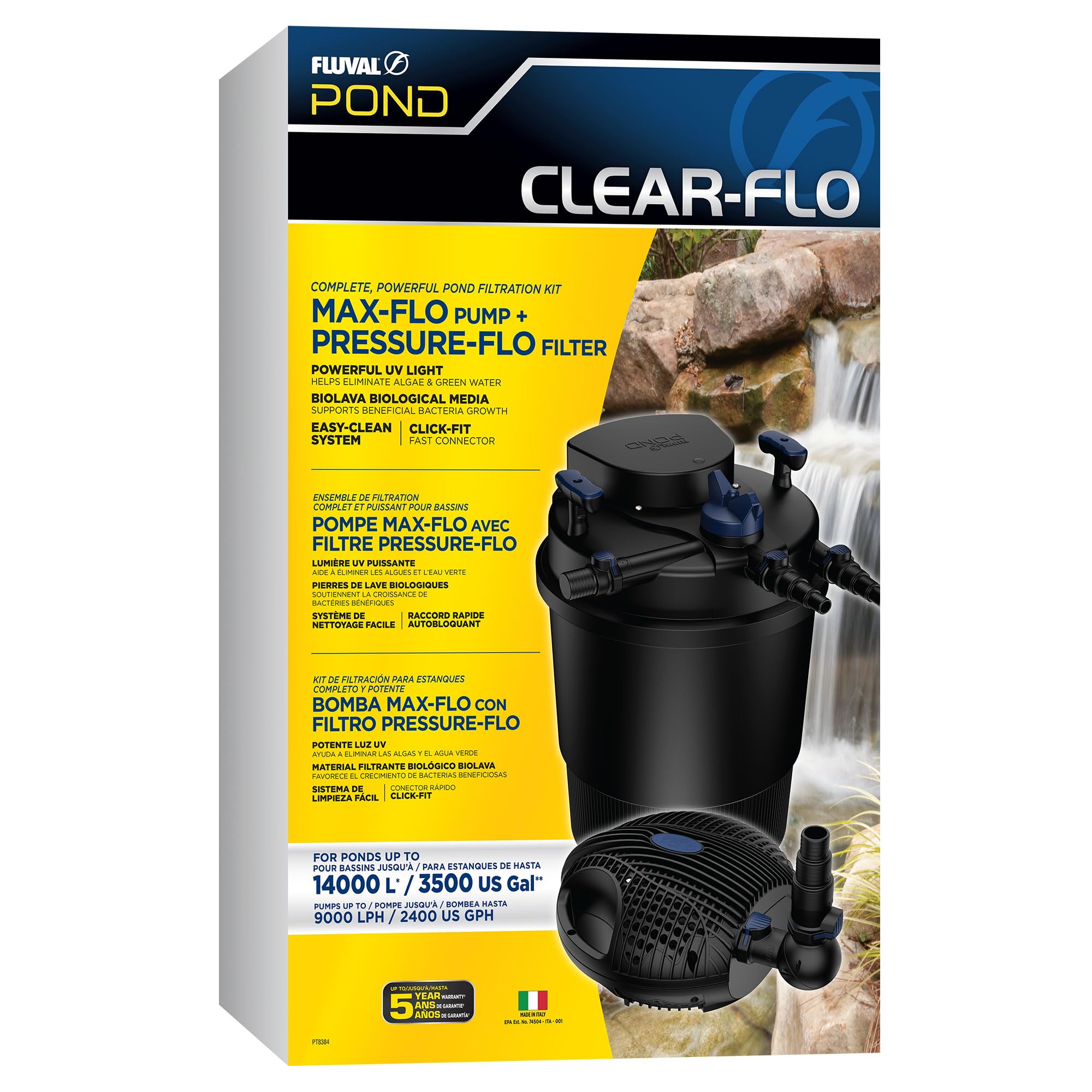 Fluval Clear-Flo Kit de filtre et pompe 5000