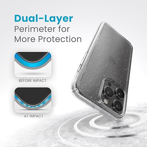 Miniatura 4 de Speck Funda transparente para iPhone 15 Pro Max, delgada, protección contra caídas, resistente a los arañazos, no se amarillea, funda para teléfono