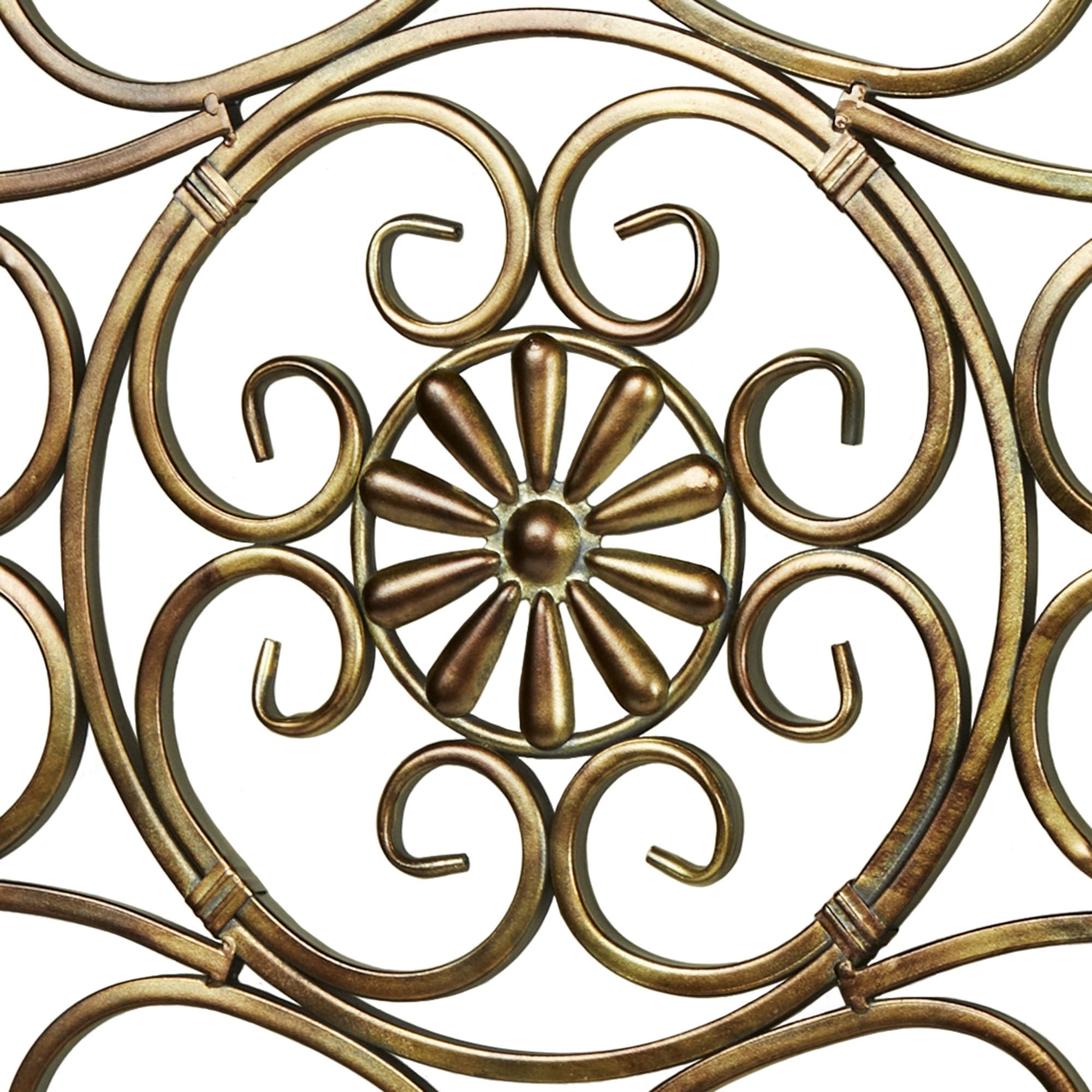 Touch Of Class Alberta Wall Grille - 50x29 Inch Metal Scroll Decor With Bronze Finish For Living Room