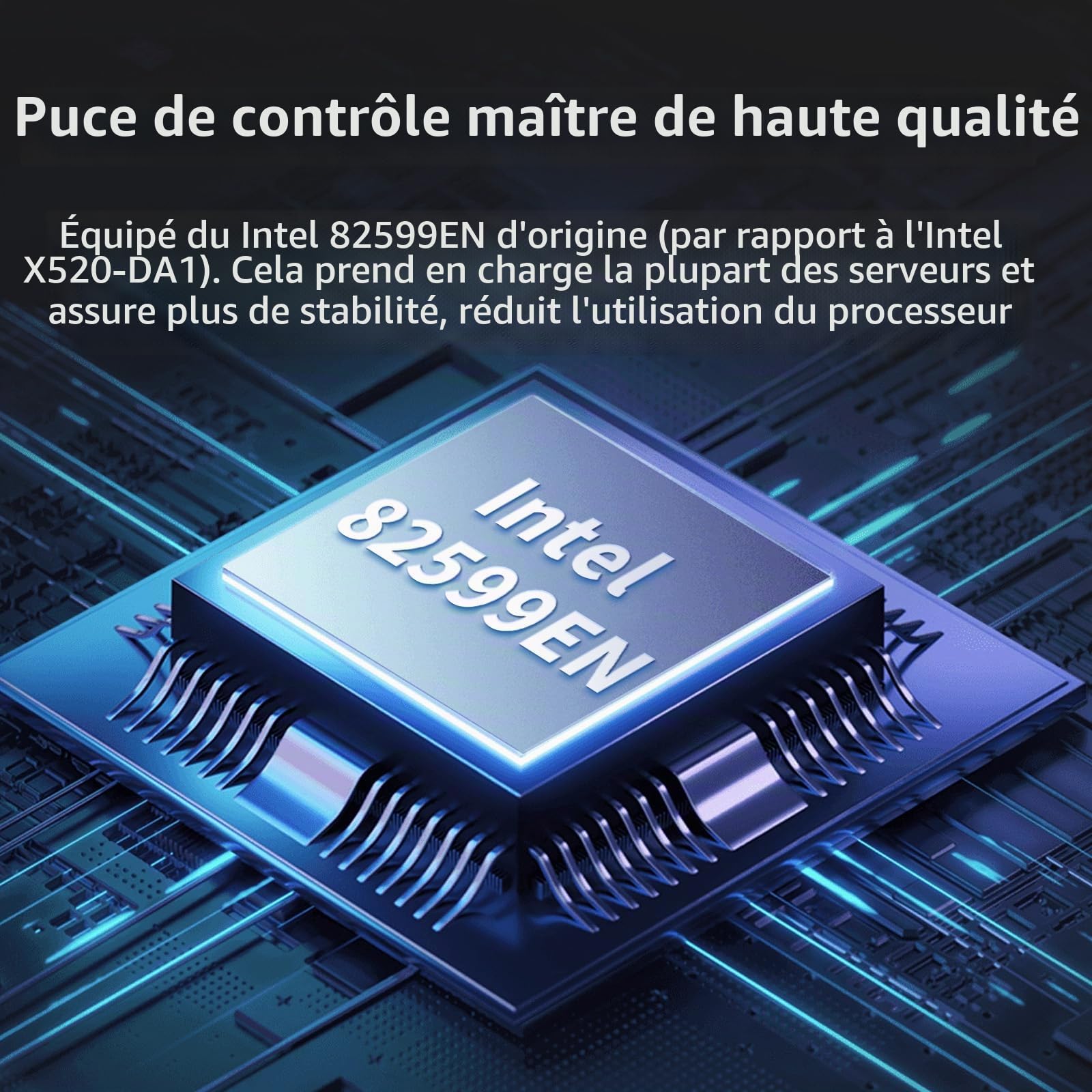 Carte réseau 10 Go SFP+ PCI-E avec Intel 82599EN, port SFP+ unique, adaptateur réseau convergé Ethernet pour Intel X520-DA1, prend en charge Windows Server/Windows, Linux, VMware