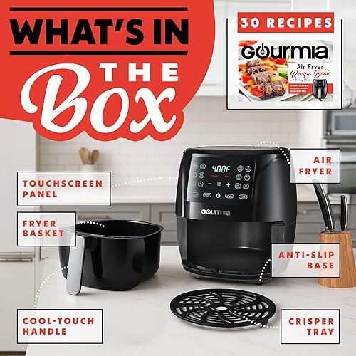 Miniatura 6 de Gourmia GAF686 - Horno freidora de aire de 6 cuartos de galón con pantalla digital, con 12 preajustes de cocción de 1 toque, cesta XL, potencia de