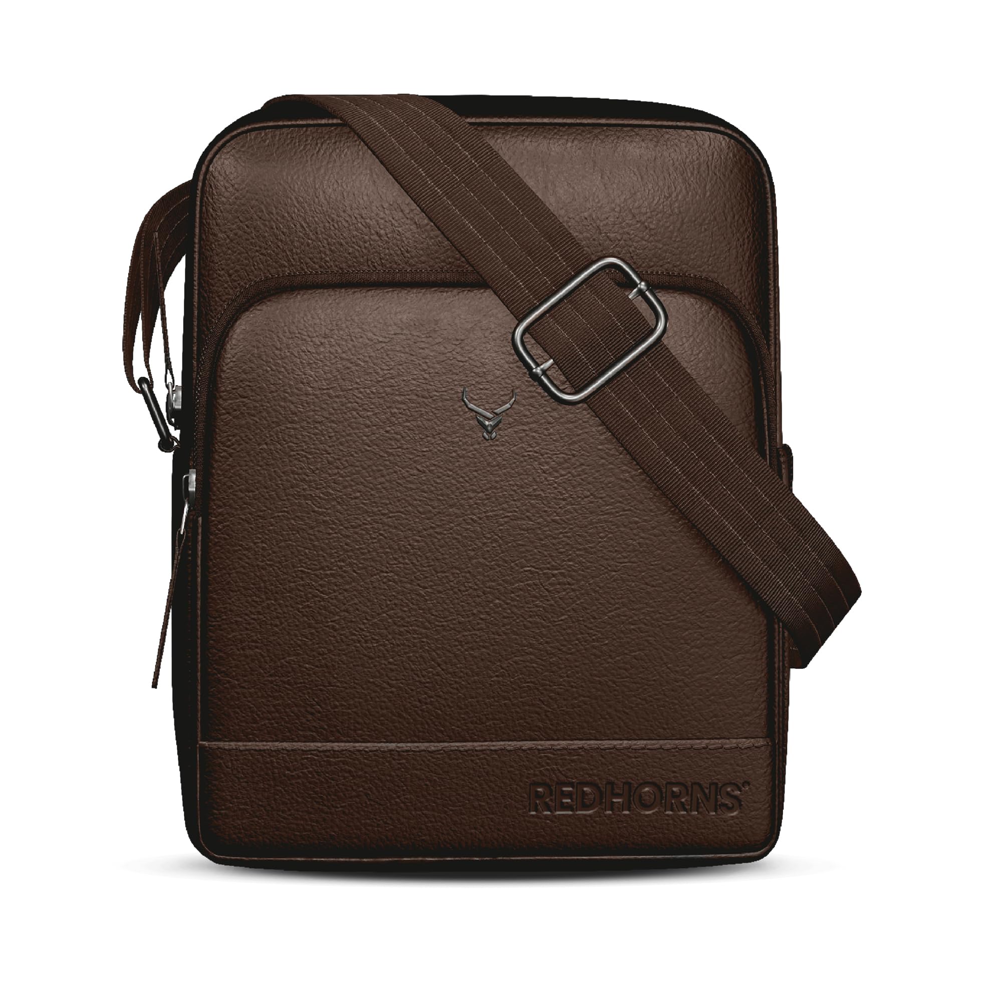 Genuine Leather Sling Bag for Men & Women, Small Crossbody Shoulder Bag with Zipper Pocket, Stylish Travel & Office Messenger Bag, 15.5X18.5X7 CM-image-29