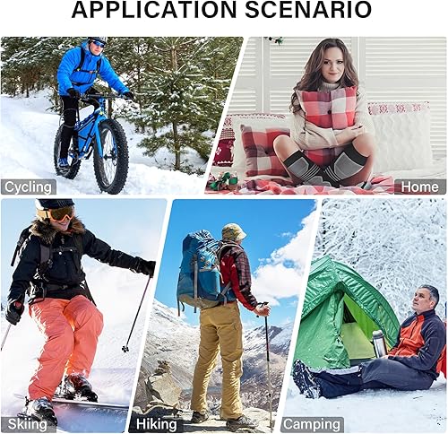 Miniatura 4 de COOVAN Calcetines de esquí para hombre y mujer, paquete de 2 calcetines térmicos cálidos de invierno para nieve, snowboard, calcetines de compresión