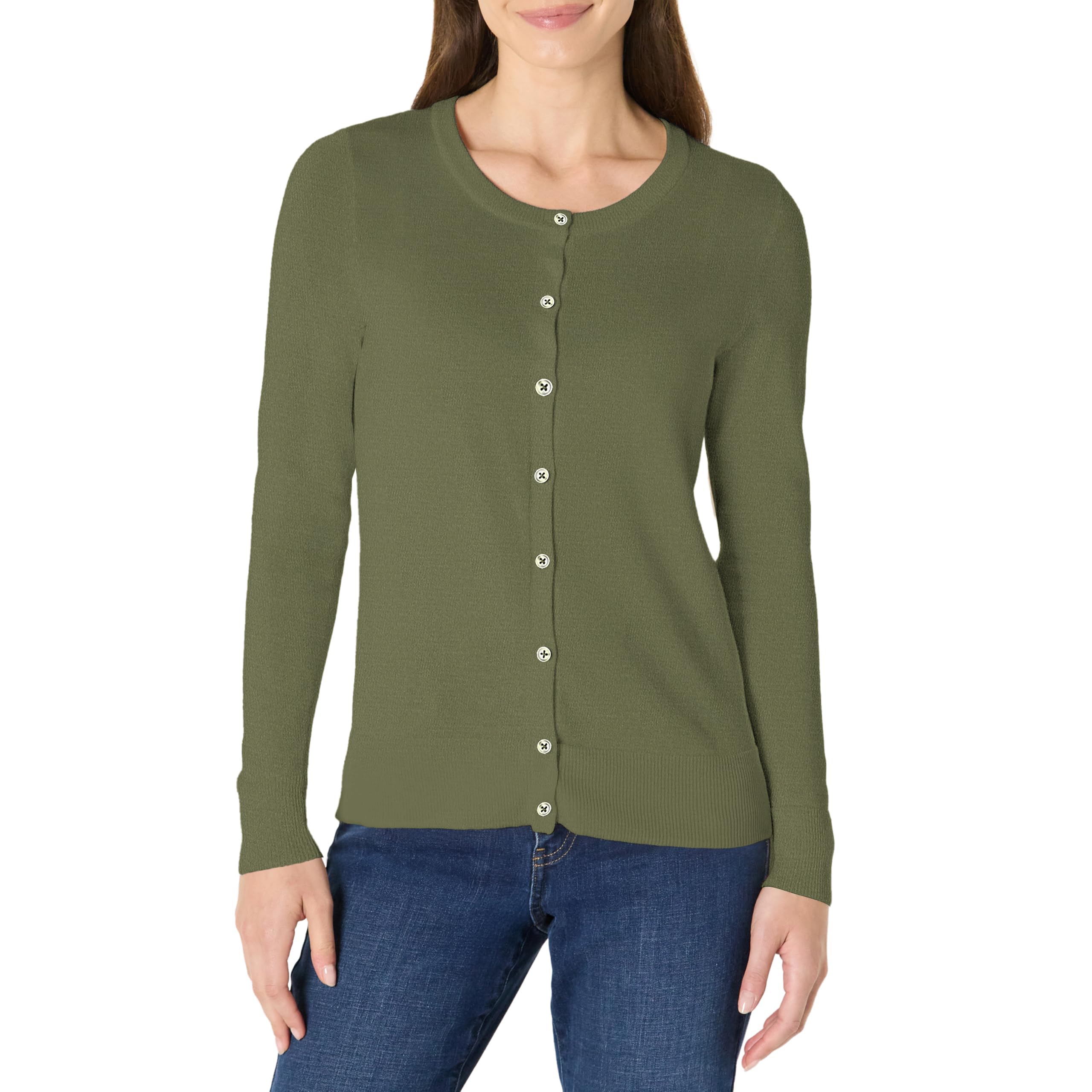 Amazon Essentials Women's Lightweight Crewneck Cardigan Sweater (Available in Plus Size)