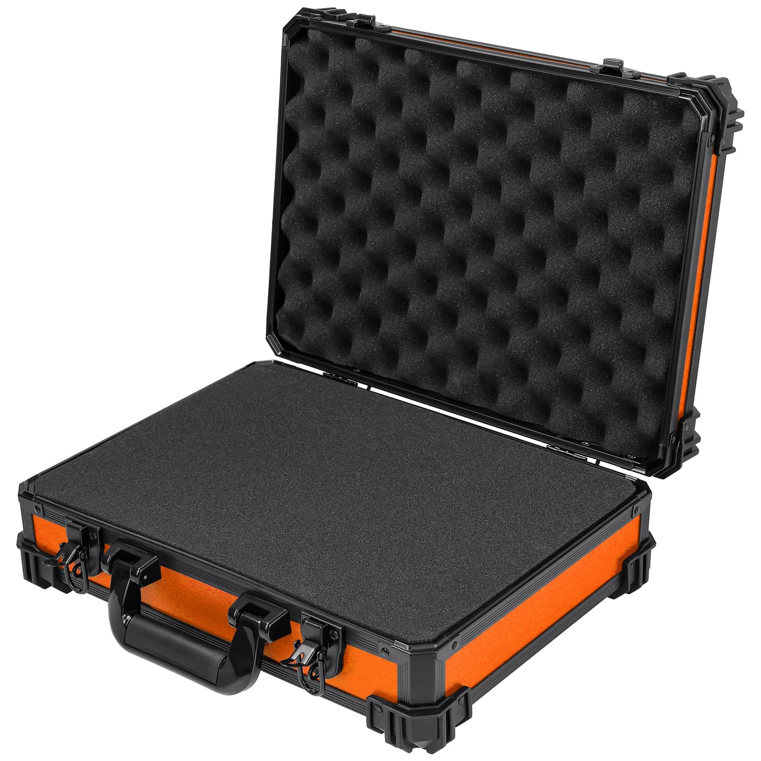 HMF 15502-18 Mallette de Transport avec Mousse alvéolée, Mallette Universelle | 39 x 29 x 12 cm | Orange