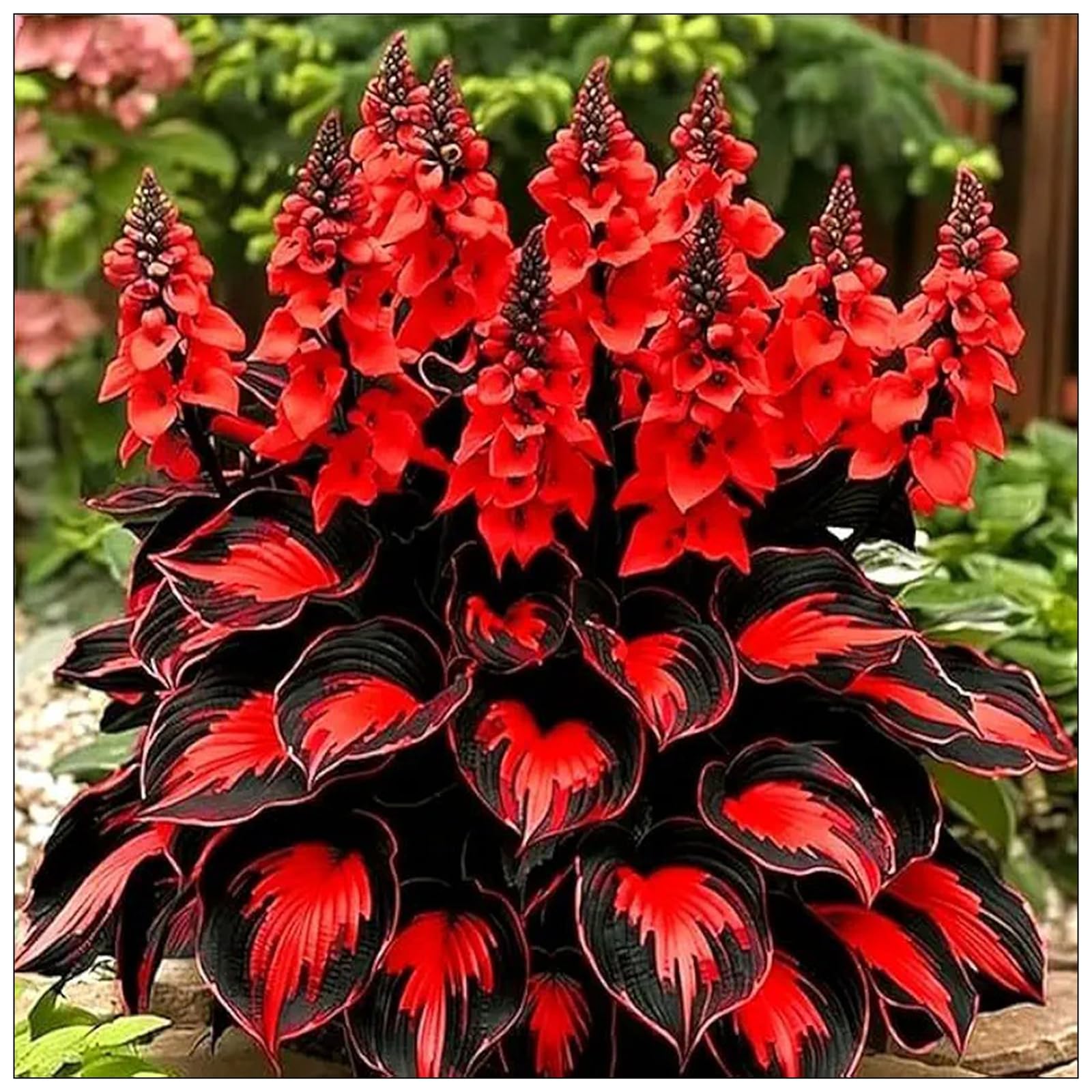 Hardy,Beautiful Hosta Bulbs,Giant Flower, Perennial, Professional for Brilliant Garden Displays-4 Bulbs-F
