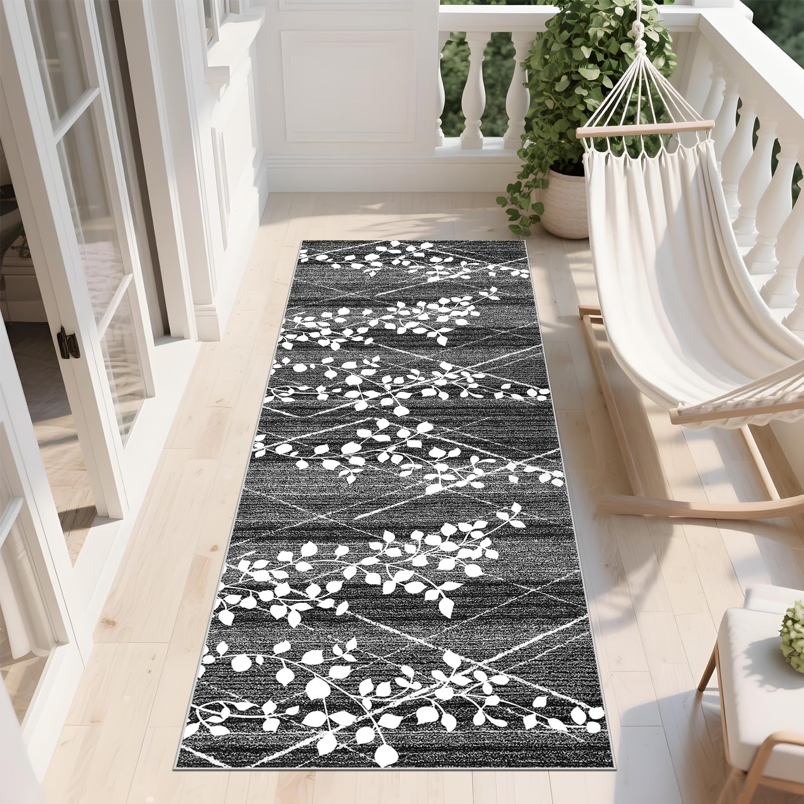 Długie dywaniki do korytarza, antypoślizgowe maty kuchenne 80 x 500 cm zmywalny dywanik do korytarza, dywanik do przedpokoju, maty do wejścia kuchnia pralnia sypialnia
