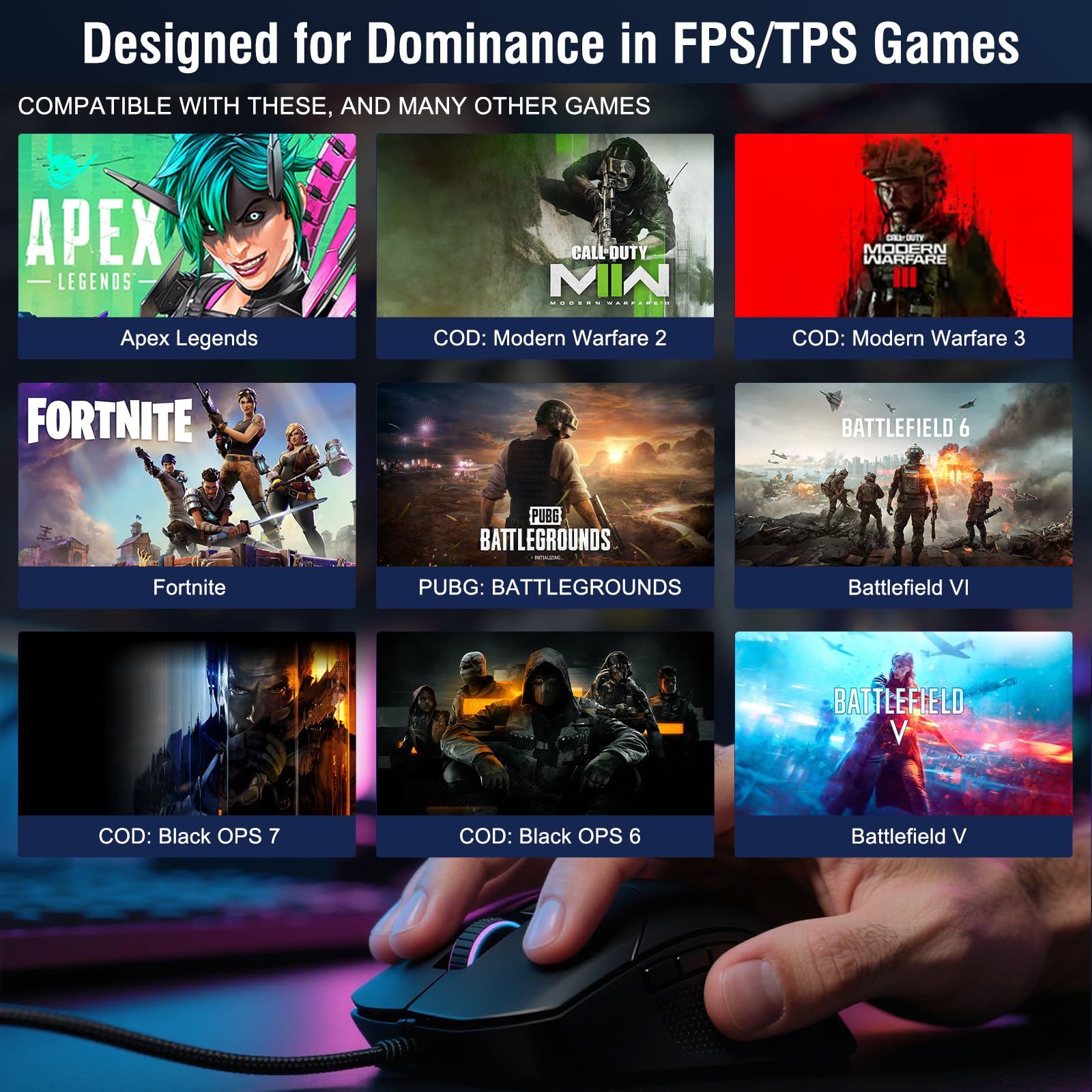 Joso AX200, KPC, funzione di ricarica dell'unità operativa, supporto associato, controllo di retromarcia, funzione di manovra intelligente, TPS, FPS, la versione perfetta di APEX, PUBG, gioco di