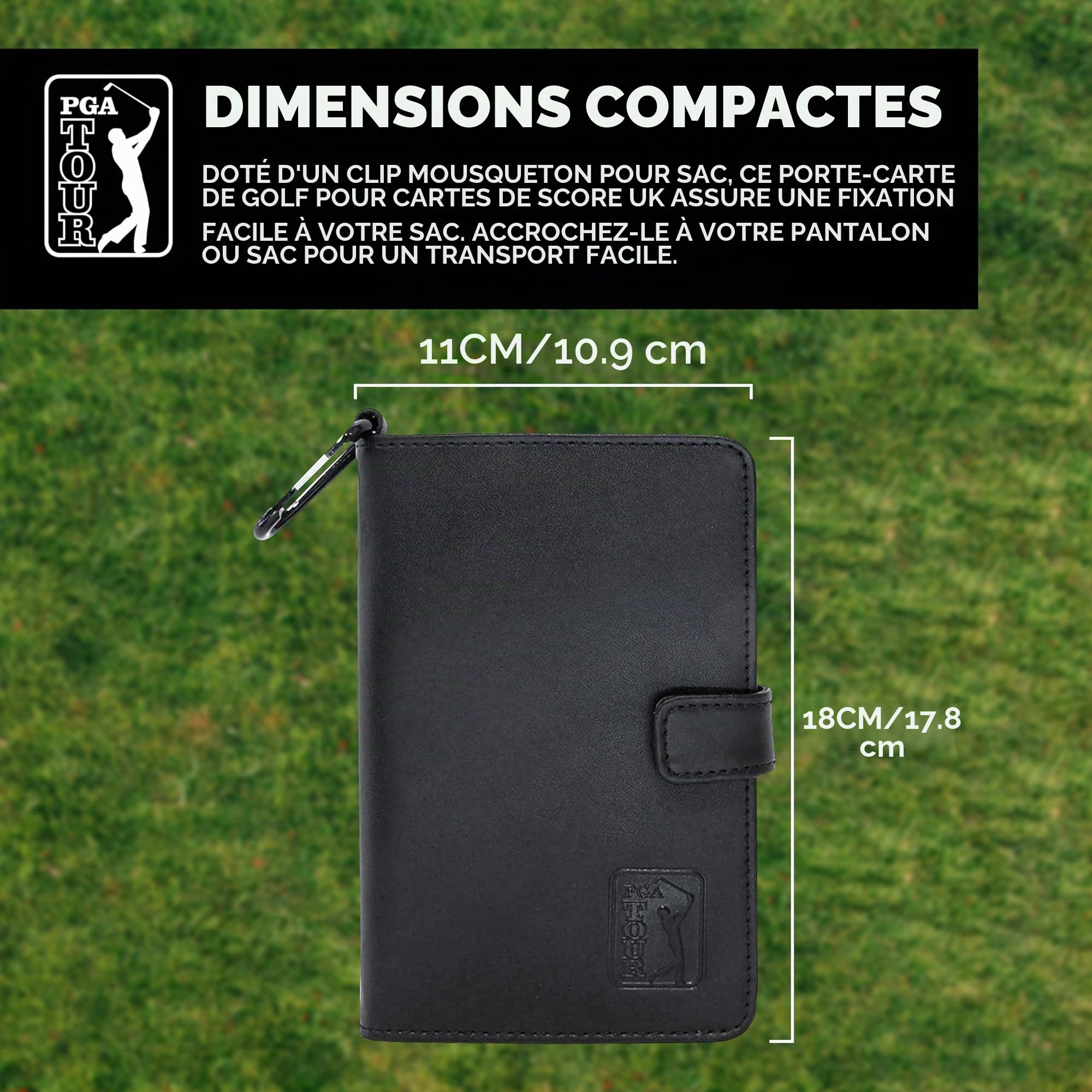 PGA Tour Golf Organiseur en Cuir Noir