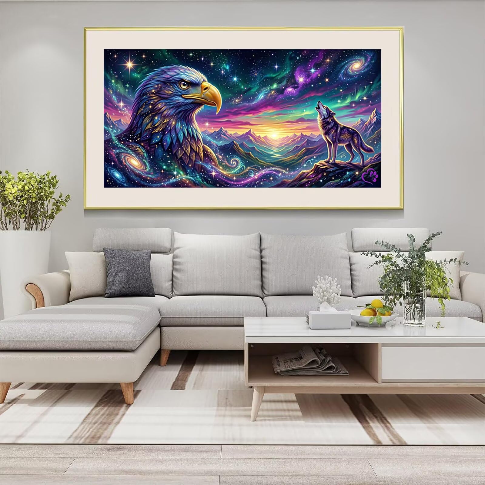 Diamond Painting Traum Diamond Painting Erwachsene Groß XXL Tier, 5D Full Eckige Steine Drill Diamanten Malen Nach Zahlen, DIY Set Kreativ Set für Erwachsene Home Decor Wanddeko 70x140cm, Cod-694