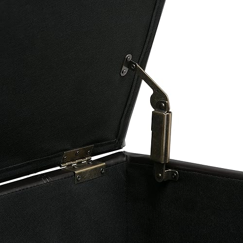 Miniatura 6 de SIMPLIHOME Dover Storage Ottoman Bench - 36 inch Wide Upholstered Vegan Leather Rectangular Lift-Top Ottoman in Tanners Brown, Contemporary Bench