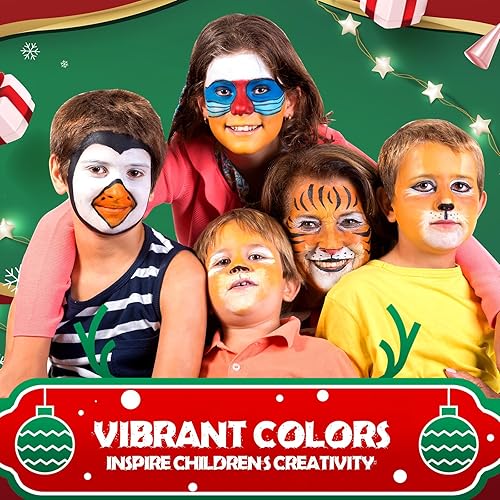 Miniatura 6 de 30 Colors Face Paint Kit, Reusable Water Based Body Paints Palette with Brushes and Face Painting Stencils for Kids and Adults Professional