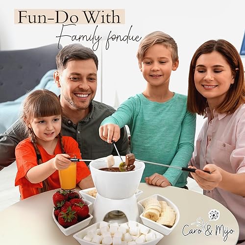 Miniatura 7 de Juego de ollas de fondue  Juego de fondue familiar e interactivo con fuente de calor de luz de té  Olla de cerámica de calidad para cualquier cena o