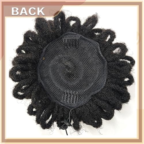 Miniatura 4 de Cola de caballo Loc para mujeres negras, moño de pétalos locales, moño Loc Buns Loc Bun con cordón para mujeres negras (8 pulgadas, 30#)