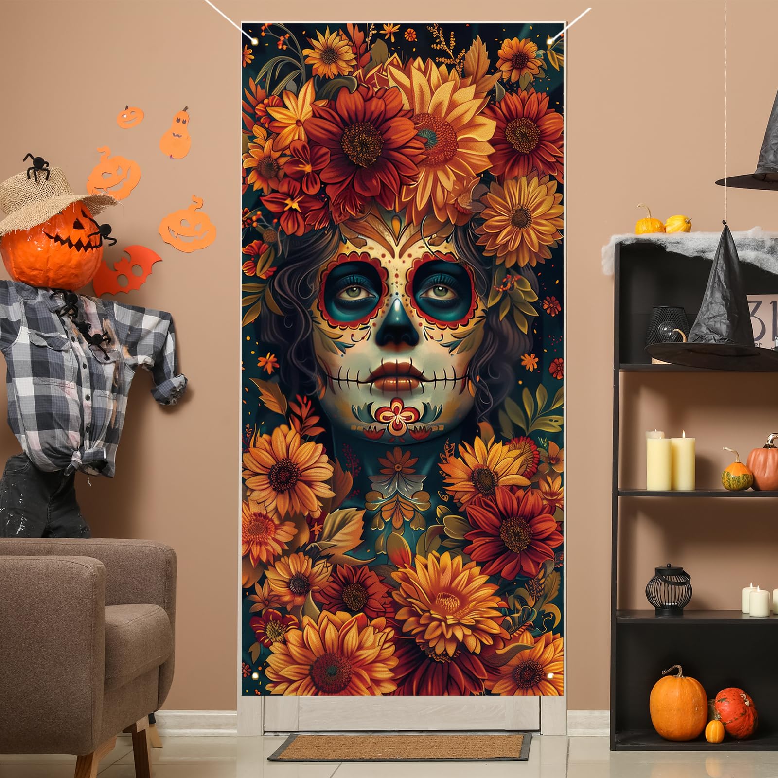 Snapklik.com : Dia De Los Muertos Door Cover Day Of The Dead Porch Sign ...