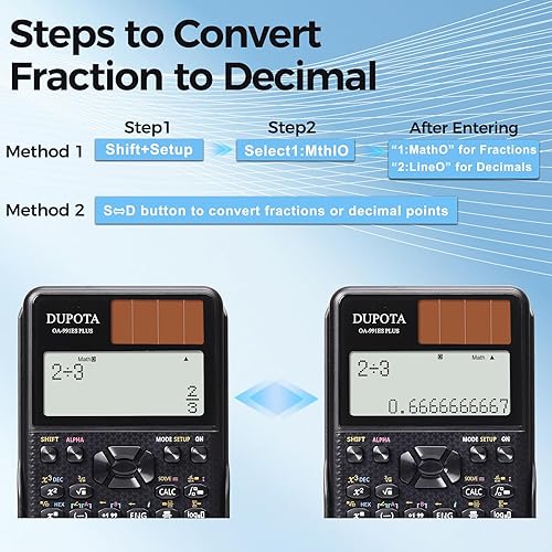 Miniatura 3 de OA-991ES Plus Calculadora científica con pantalla de visualización de fórmula natural 417 funciones, doble potencia y diseño ligero para estudiantes