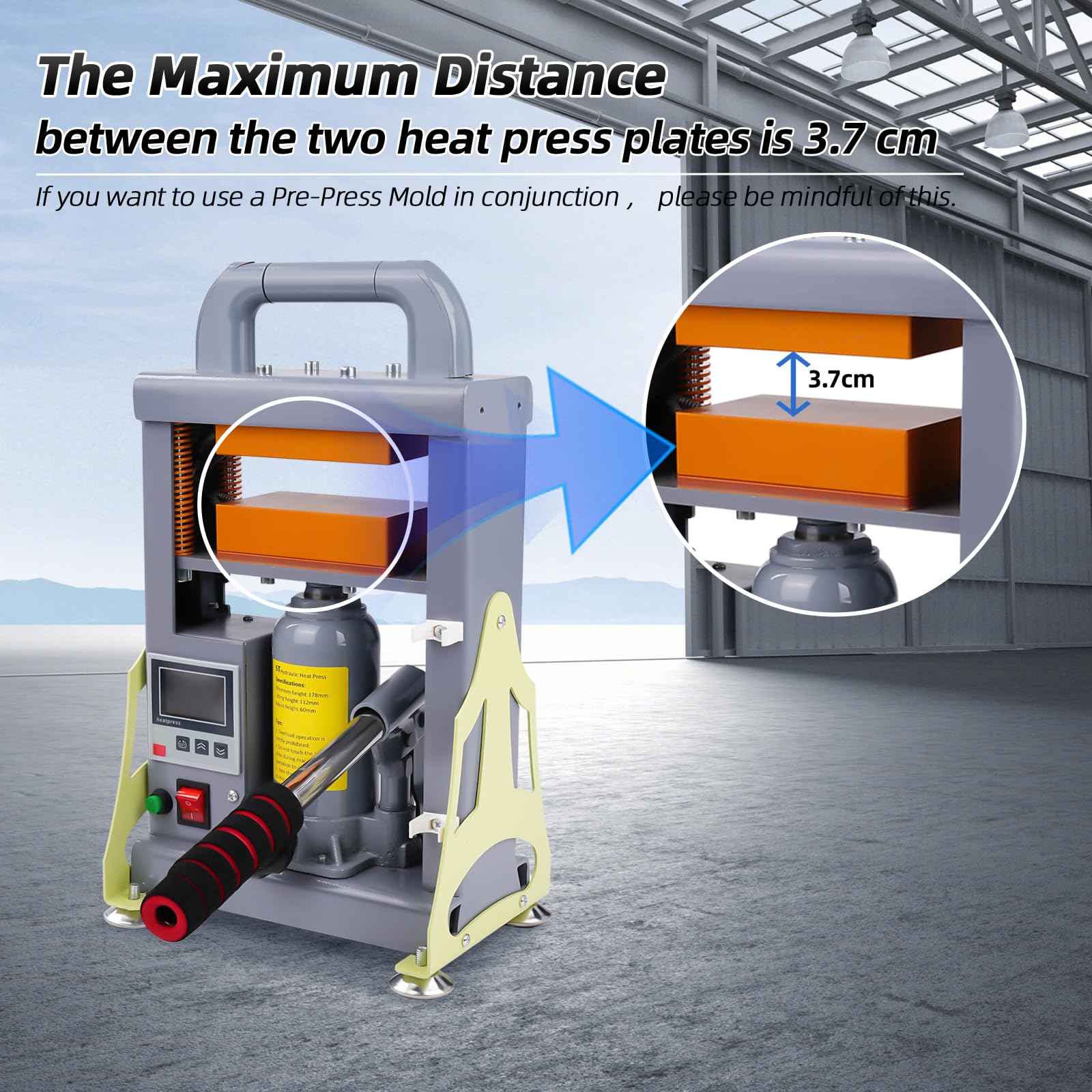 5 tonnellate di pressa a caldo idraulica manuale 600 W | doppia piastra di riscaldamento Macchina di estrazione di uvina ad alta efficienza per l'estrazione della resina per l'estrazione