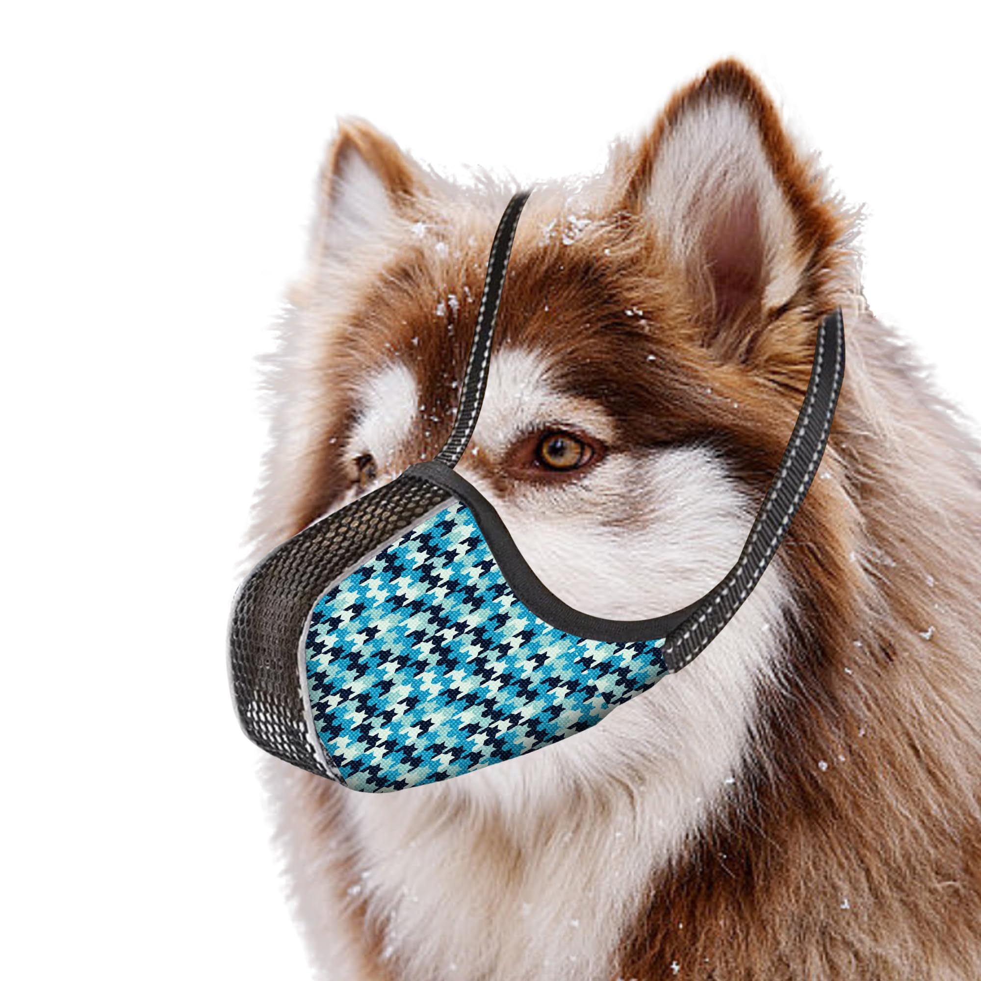 JOYPAWS Dog Muzzle for Extra Large Size Dogs to Prevent Biting Chewing Barking Soft Air Mesh Muzzles Reflective Ajustable Dog Mouth Guard Cover for Grooming Scavenging Blue XXL