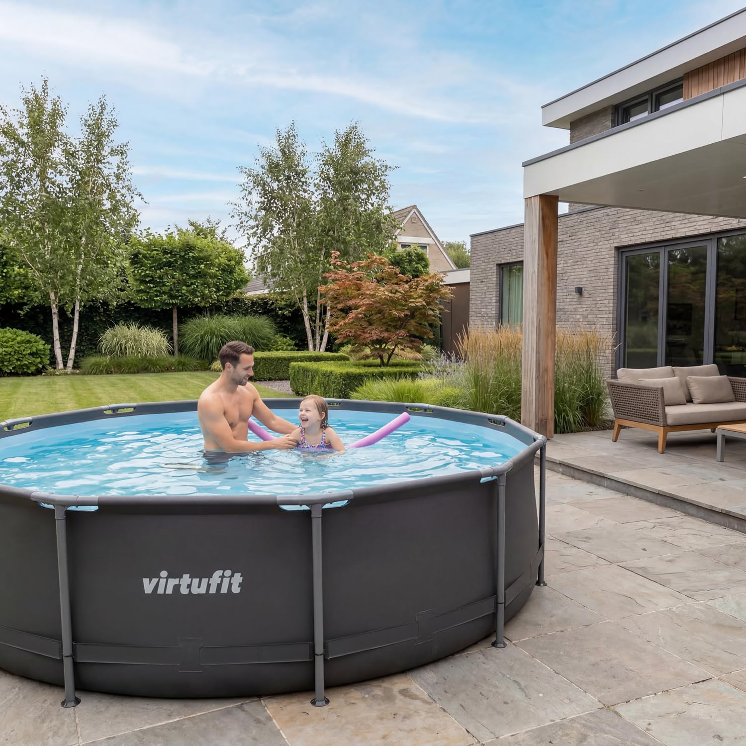 VirtuFit Rundpool Ø305 cm inkl. Filterpumpe Gartenpool