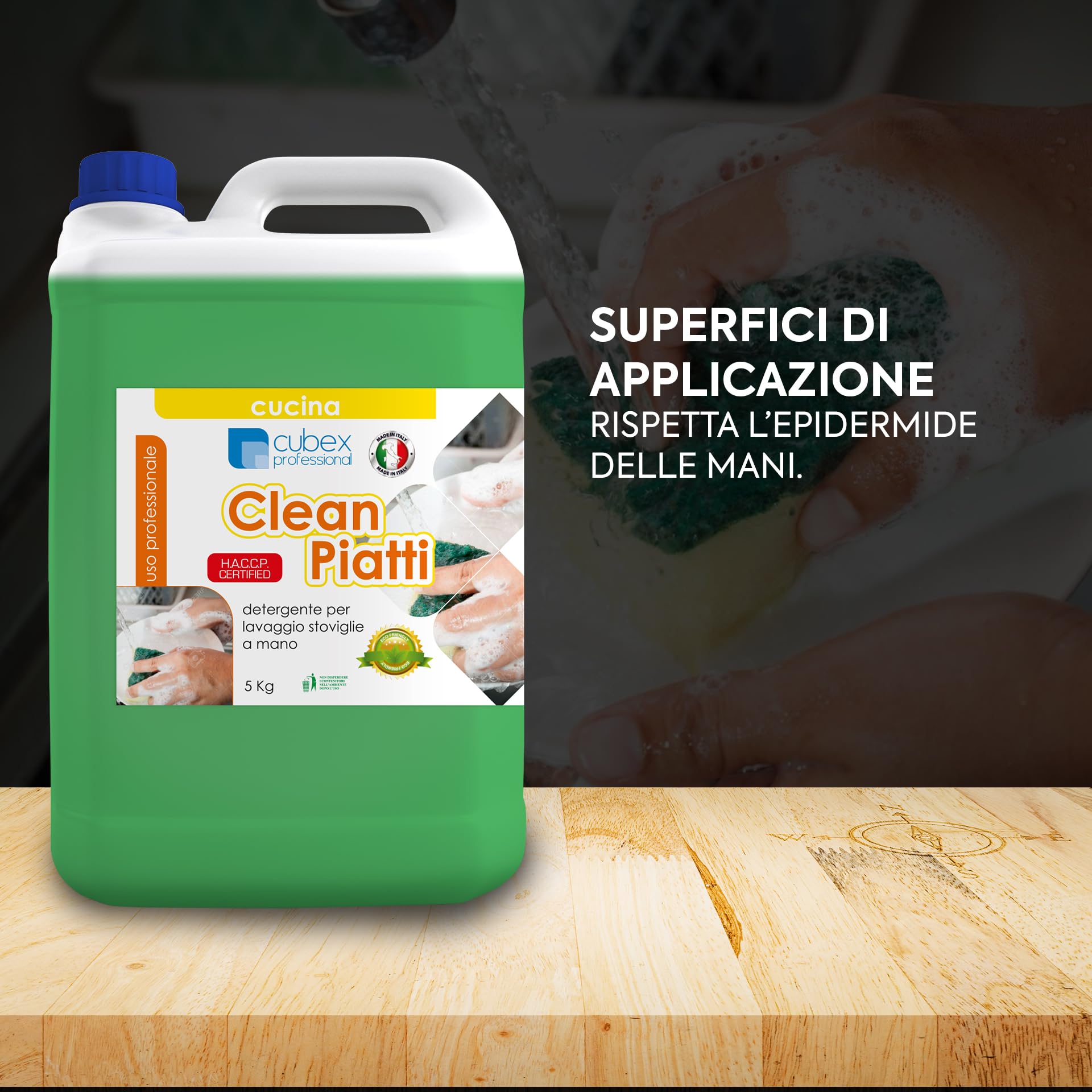 Cubex Professional Nettoyant détergent pour vaisselle à la main Clean Assiettes 4 x 5 kg