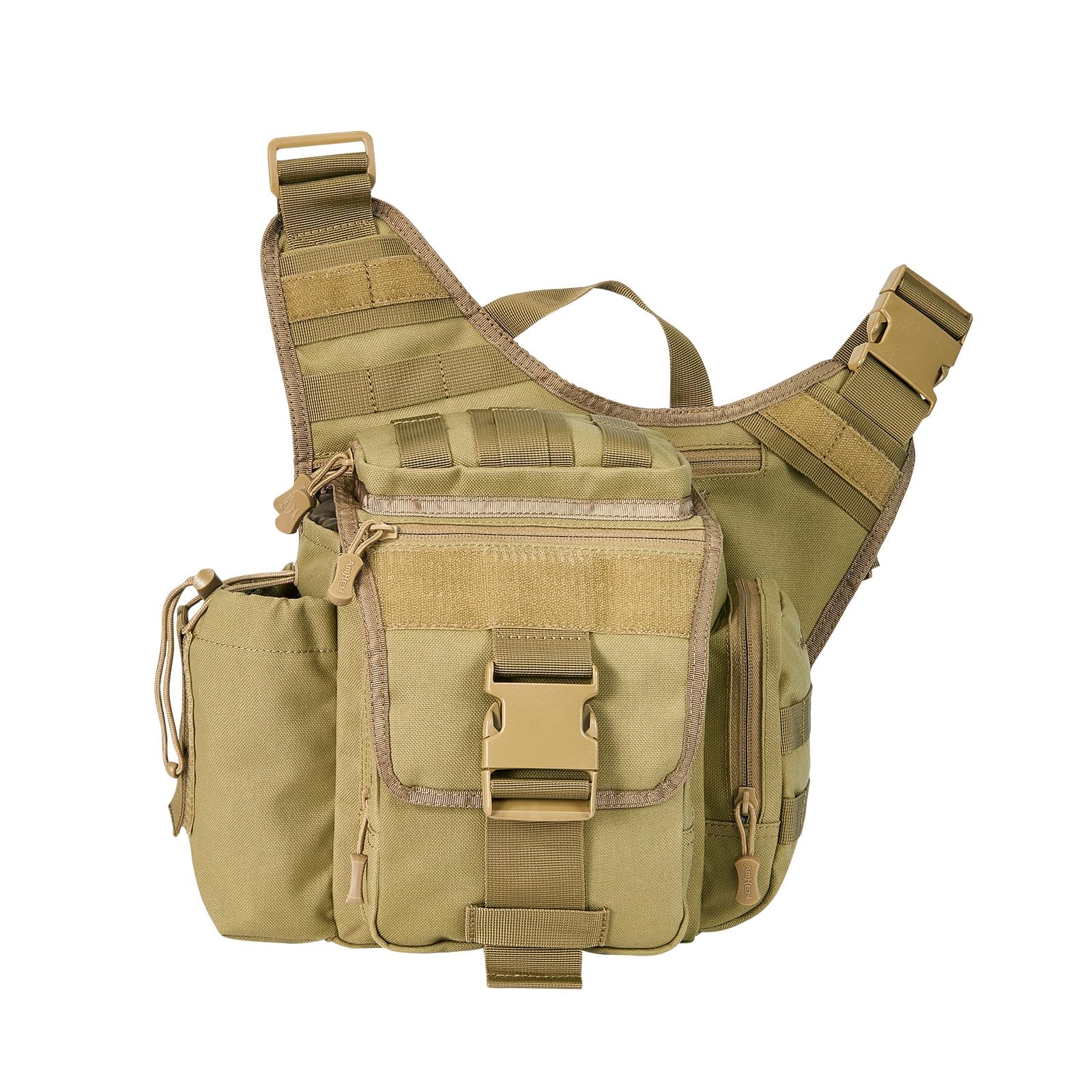 Tactical Messenger Bag Military Molle Crossbody Sling Shoulder Backpack EDC Satchel with Multiple Pockets Waterproof for Men