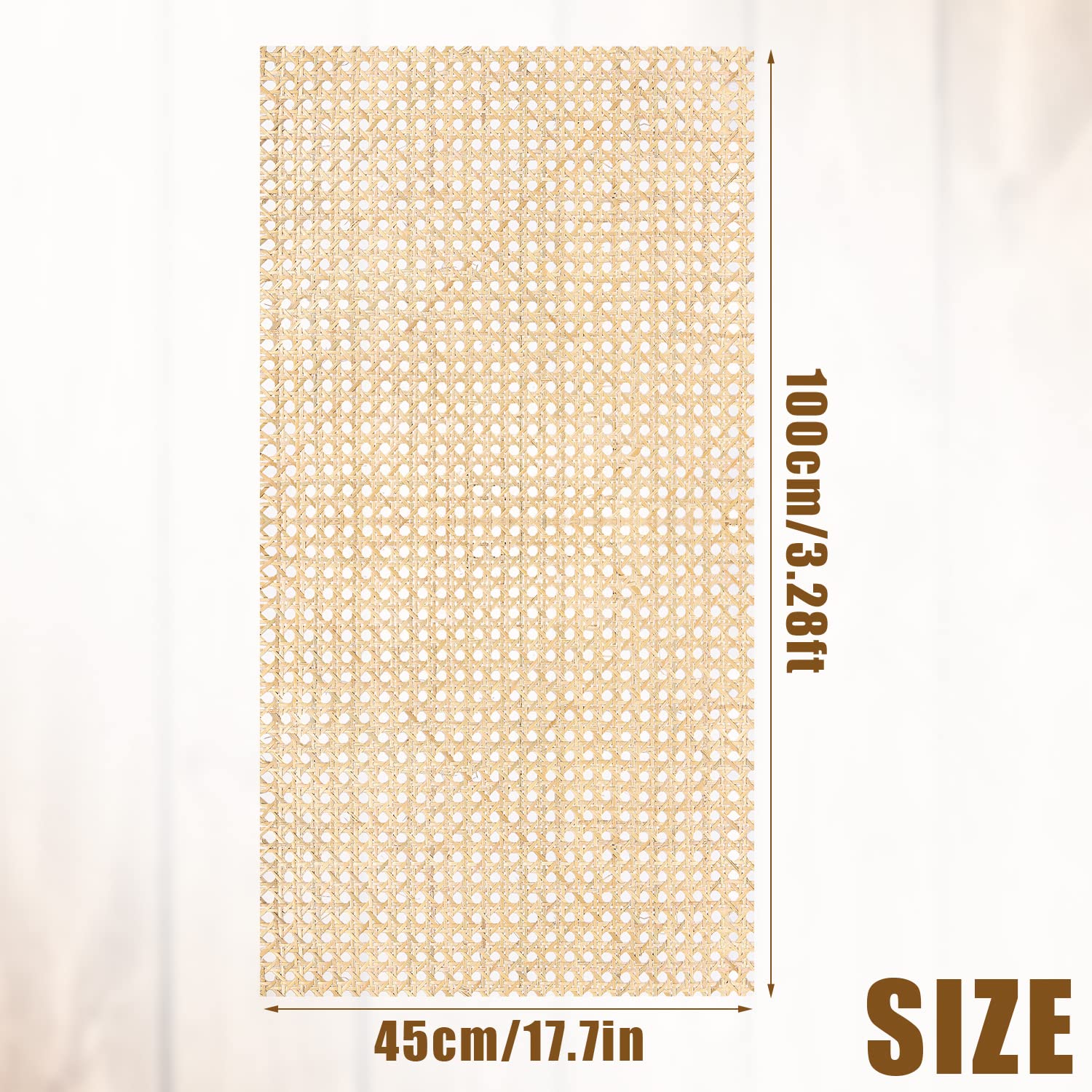 Rattan Naturale Rotolo, 45cm x 1m Rete di Canna Rattan Rotolo di Fettuccia in Rattan per Progetti di Fustigazione Anice Stellato Fettuccia Rattan per Artigianato Fai-da-te Armadio Sedia Mobili