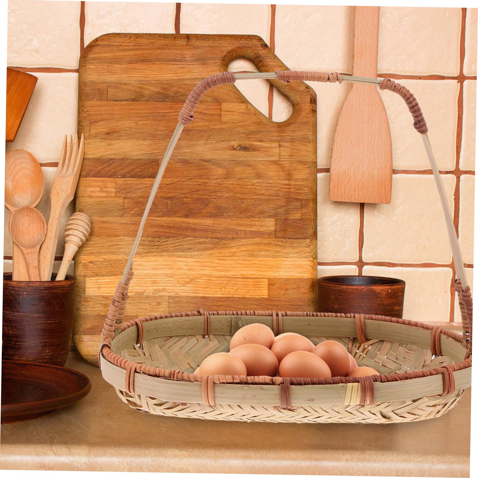 Amazon.co.jp: Outanaya シー竹製 収納バスケット 手持ち コンテナ