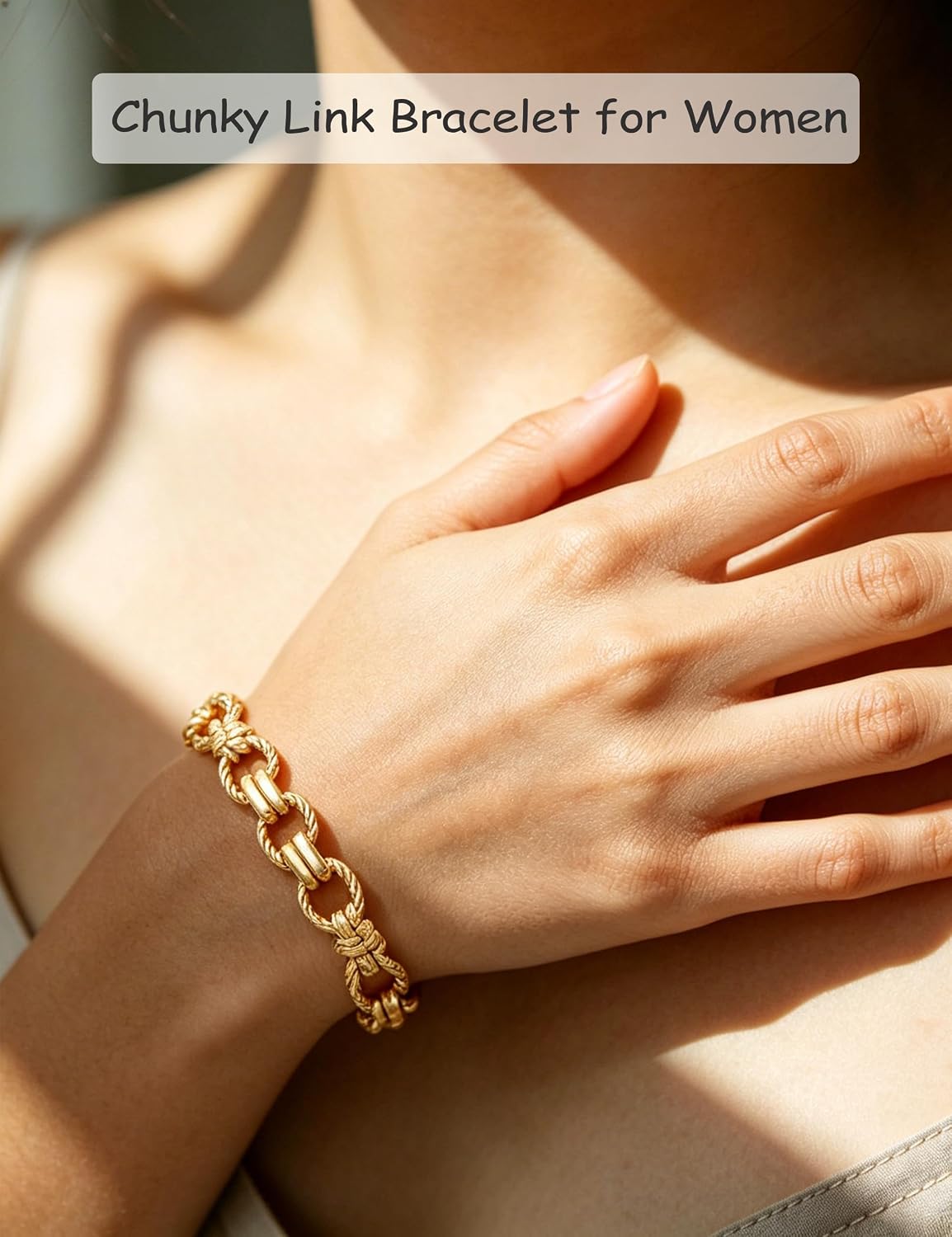 Chunky Gold Bracelets for Women,Cuban Link Chain Bracelet,Stackable Bracelets,FashionJewelry Y2K Trendy Jewellwey Accessories for Women's Daily Wear