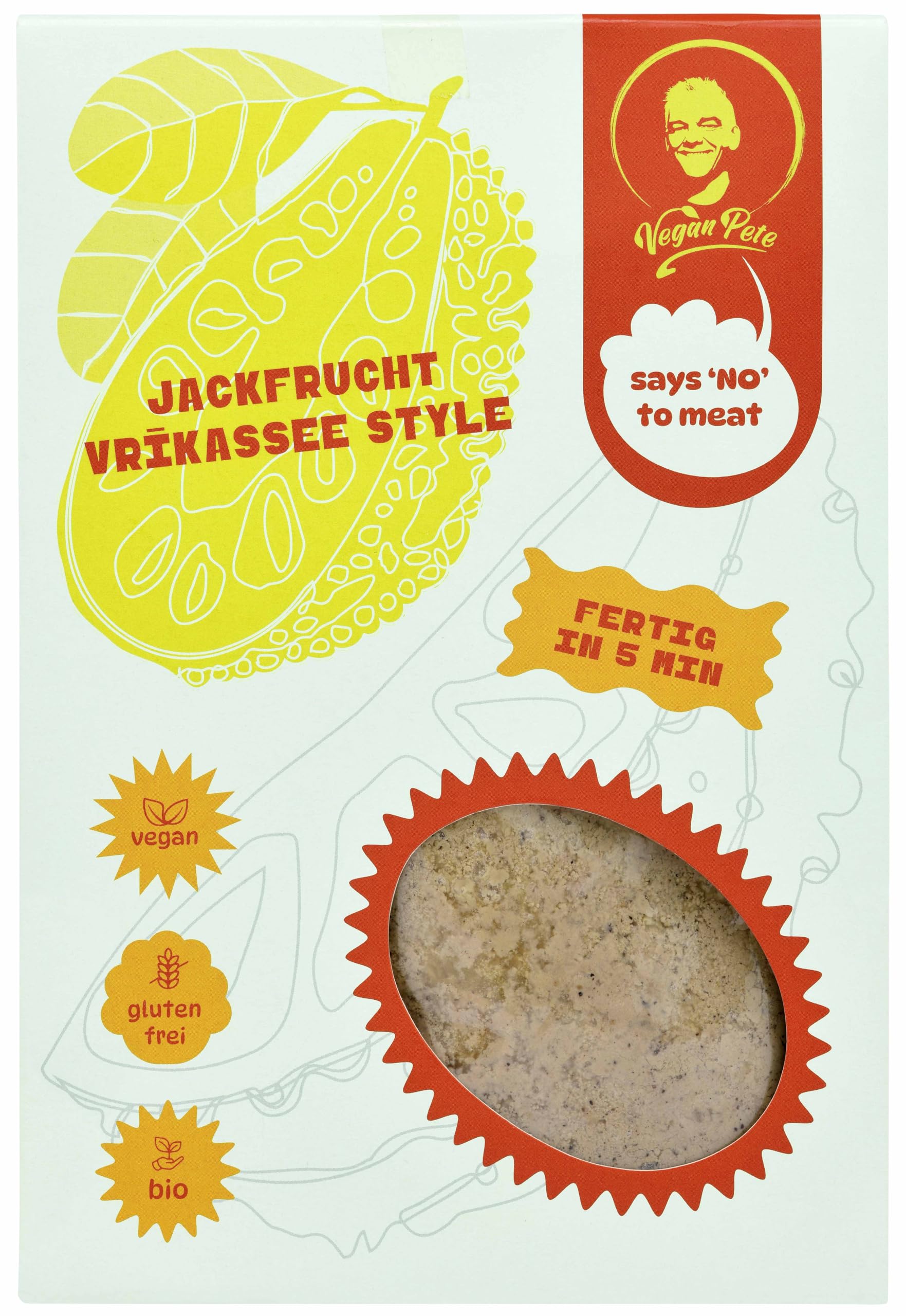 VEGAN PETE - Jackfrucht Vrikassee, veganes Fertiggericht in Bio-Qualität, 8 x 250g