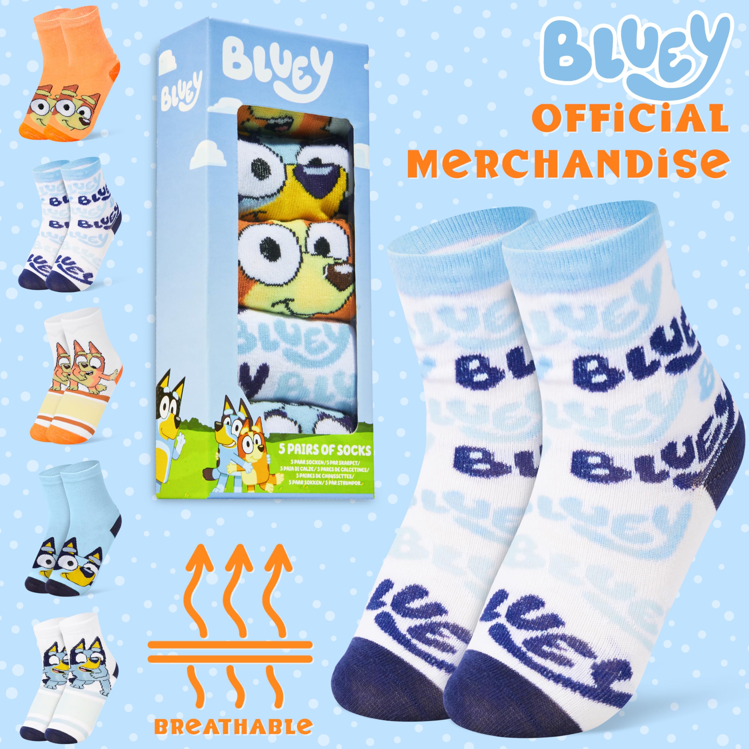 BlueY Calzini Bambina EU 27-30, Pacco da 5 Calze Calde, Traspirante Calze Bambino, Idea Regalo Accogliente