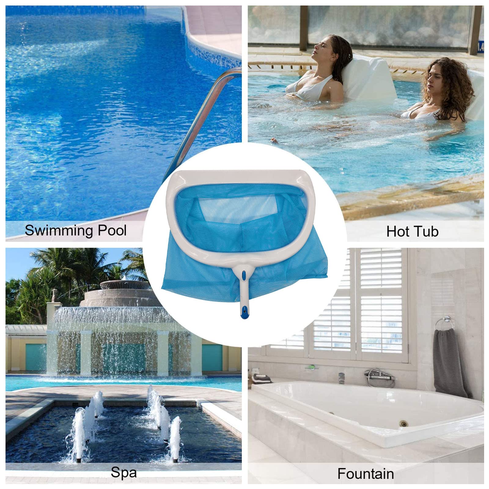 Questo Skimmer per Foglie da Piscina, Skimmer Professionale per la Pulizia di Piscine, retini per Foglie, rastrelli a Maglia fine, Sacchi Profondi per la Pulizia di laghetti da Giardino, vas