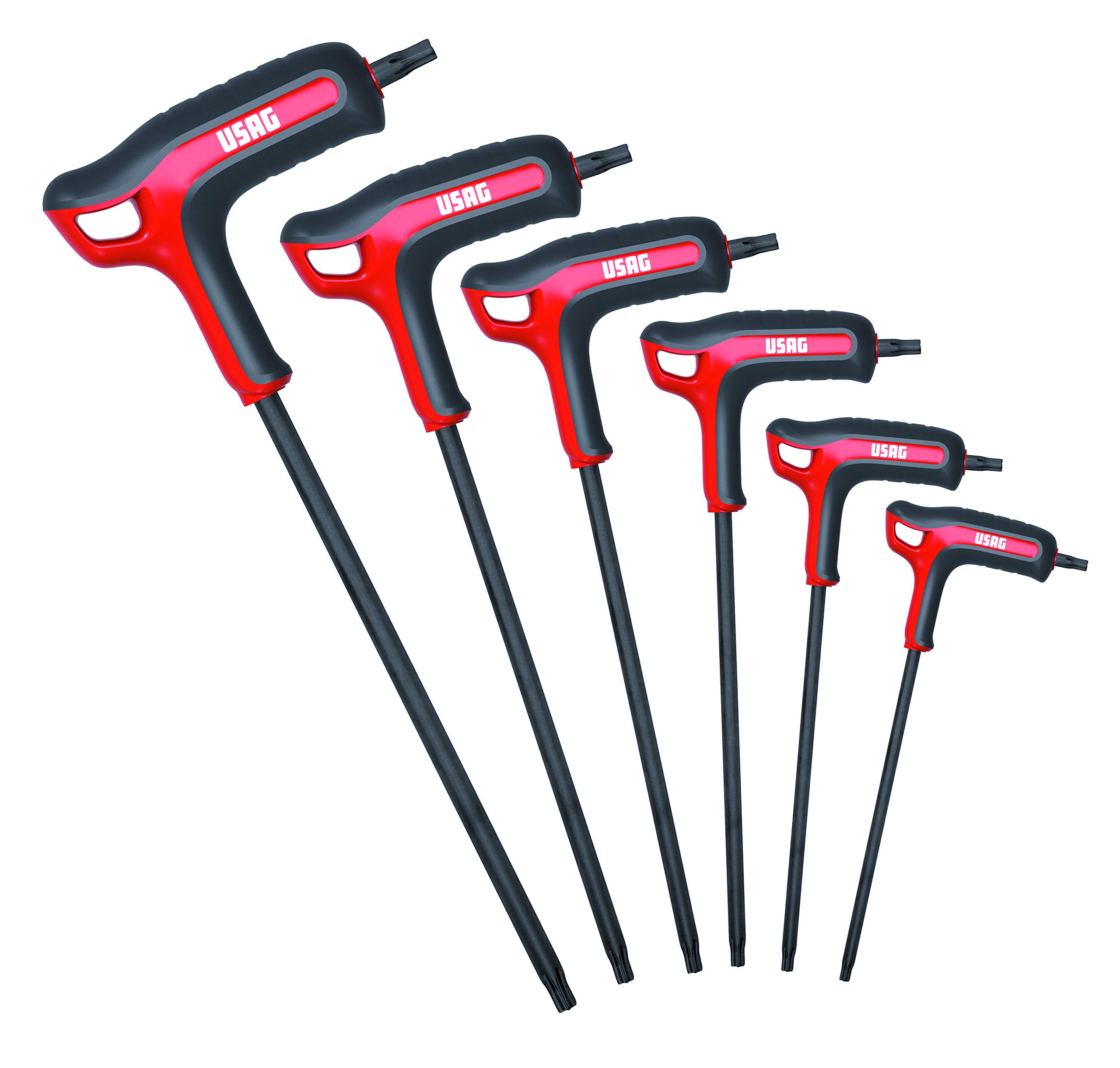 USAGHATX/SE6 Set of 6 Male Bent Keys with Handle for Torx Screws