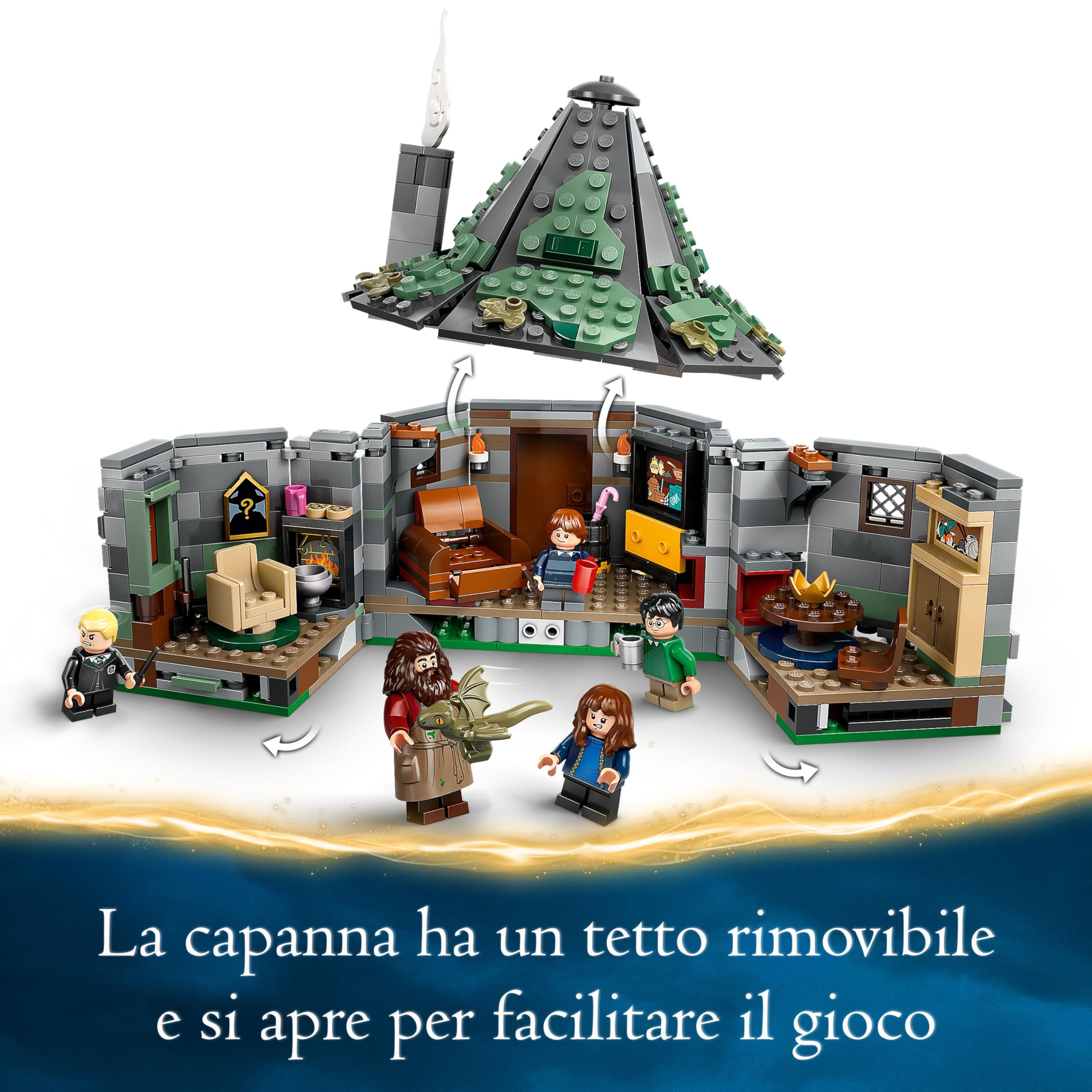 LEGO Harry Potter La Capanna di Hagrid: una Visita Inattesa, Giochi per Bambine e Bambini da 8 Anni in su, Casa Giocattolo da Costruire con 7 Personaggi, Idea Regalo dal Wizarding World 76428