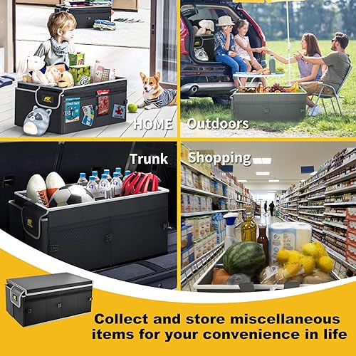 Miniatura 7 de MIKKUPPA Organizador de maletero de automóvil, organizador catiónico de tela Oxford de 65 litros con tapa para SUV, camión y camioneta, material