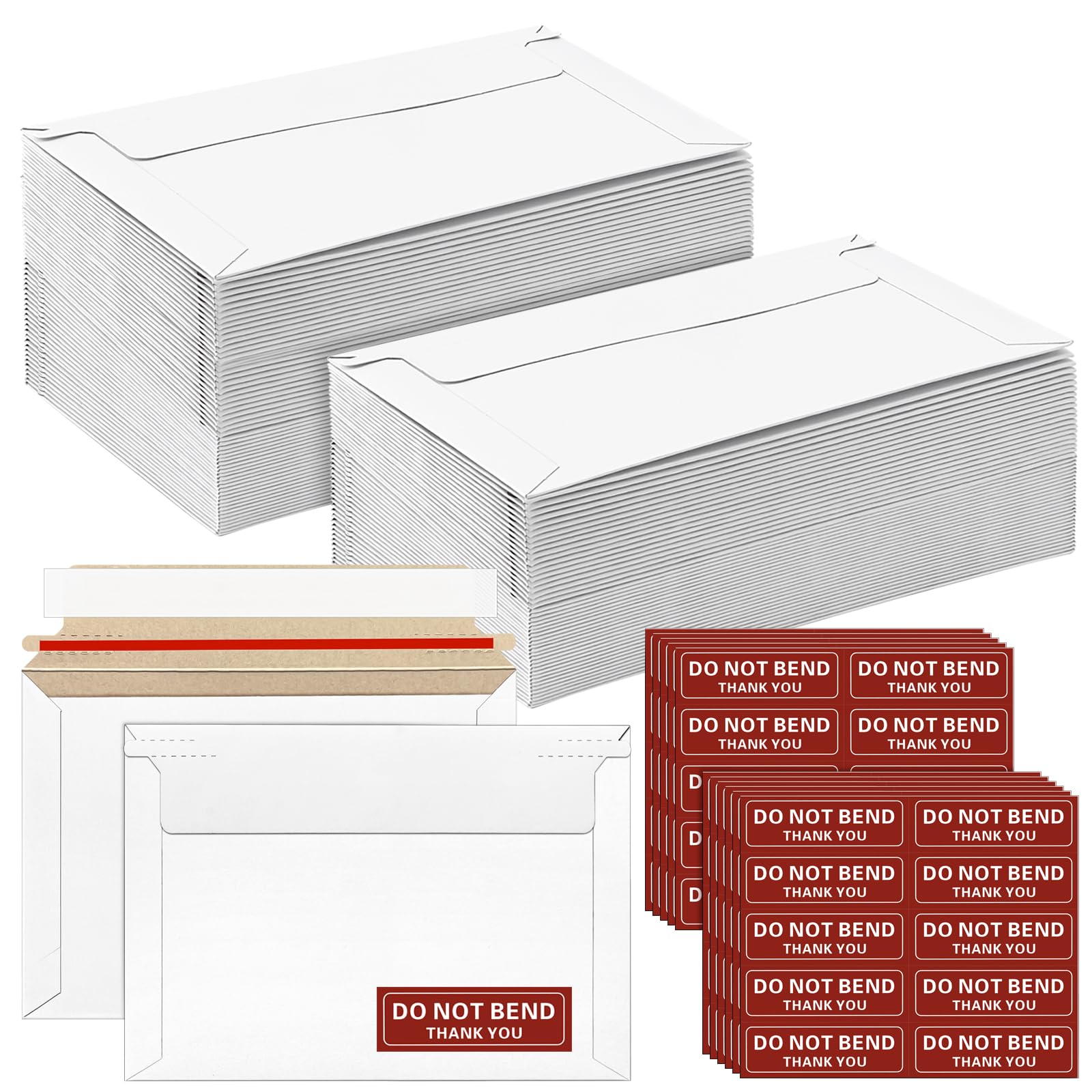 Cmkura 120 Pack 6.5x4.5 Inch Rigid Mailers,Self Seal Rigid Envelopes,White