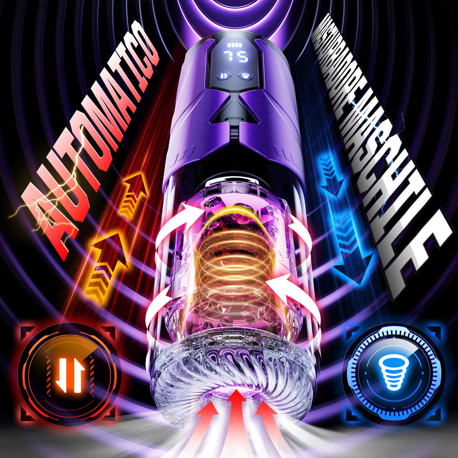 Masturbatore Uomo Pene Sex Toys - Masturvatore per Uomo Realista con Telescopica & Rotazione & Succhiare Sexytoysys Uomo Vagina Toys Sessuali per Uomini Controllo dell'APP