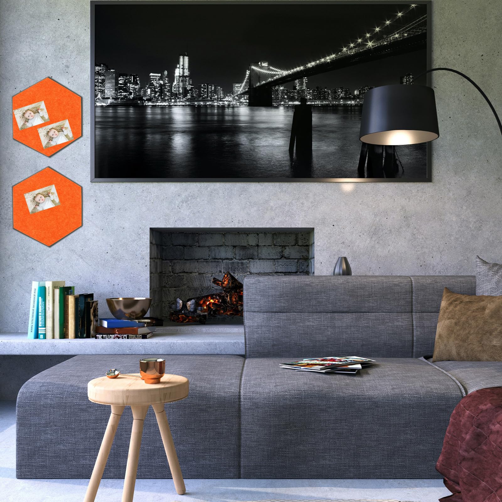 CANIGHT Tablón de Anuncios Hexagonal de Fieltro Eva Autoadhesivo Colorido, Panel Decorativo para Pared 10 Piezas, Adecuado para Oficina y Hogar