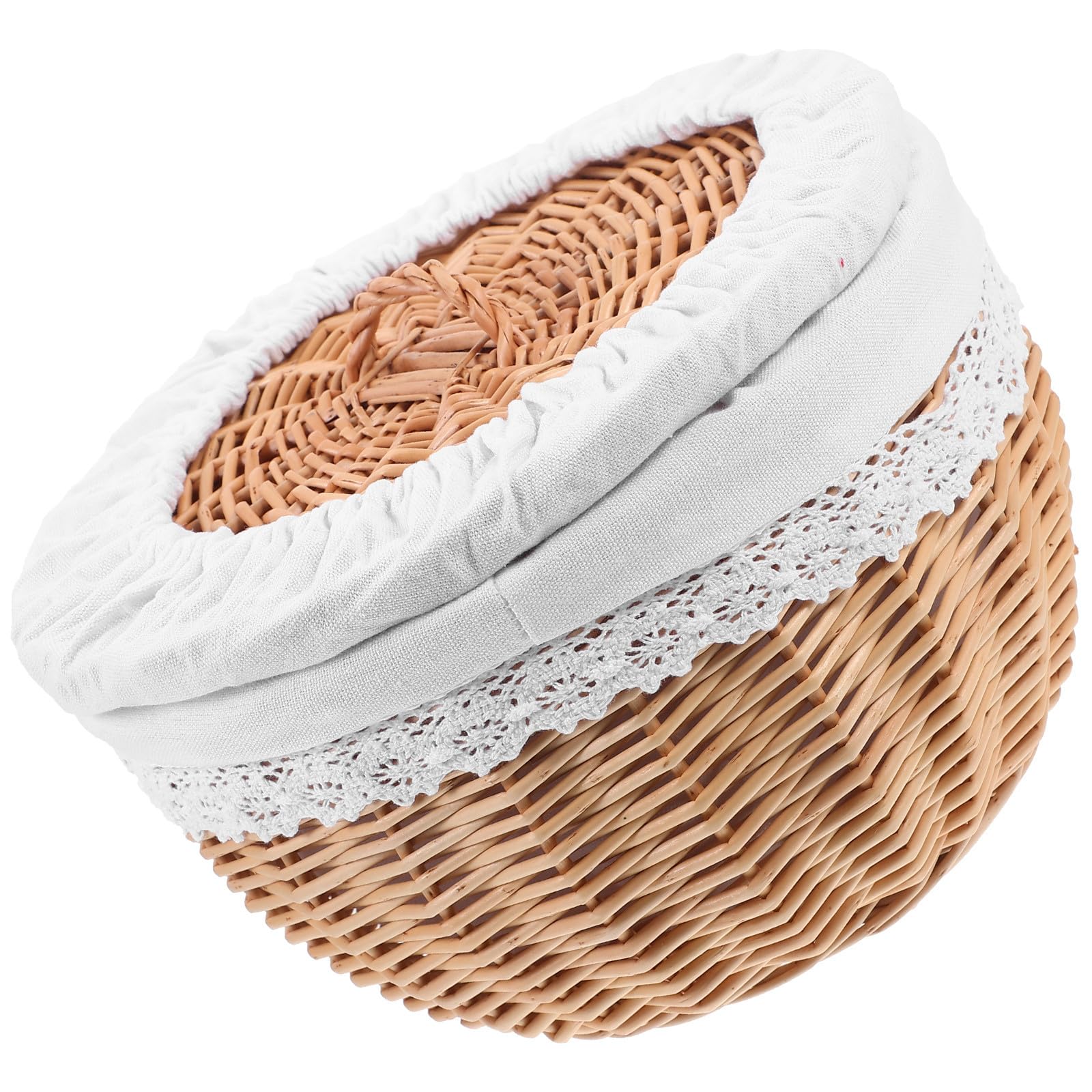 Cesta de Pan de Mimbre con Tapa para Almacenamiento