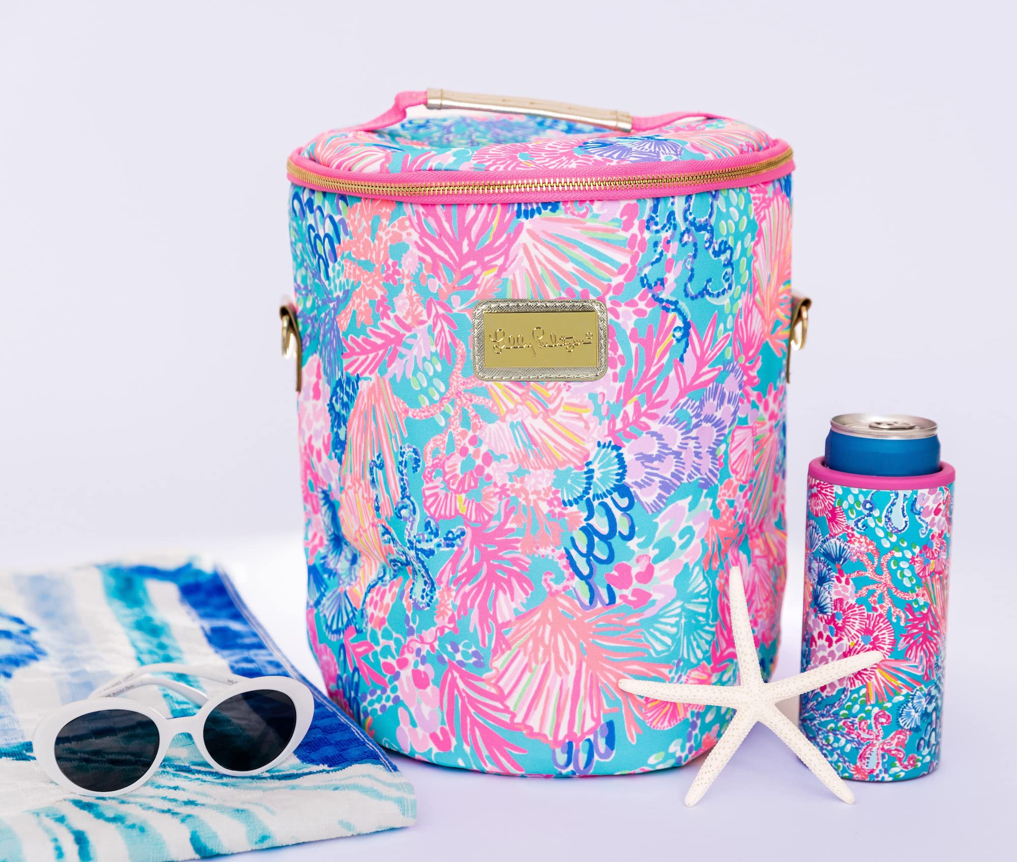 Refroidisseur De Canette Lilly Pulitzer – Motif Bord De Mer, Inox Isolant, Neuf