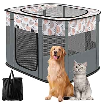 持ち運びが簡単✨ペットサークル 犬猫 小動物用 室内外兼用 扉付き 形状変更可 持ち運びが簡単✨ペットサークル 犬猫 小動物用 室内外兼用 扉