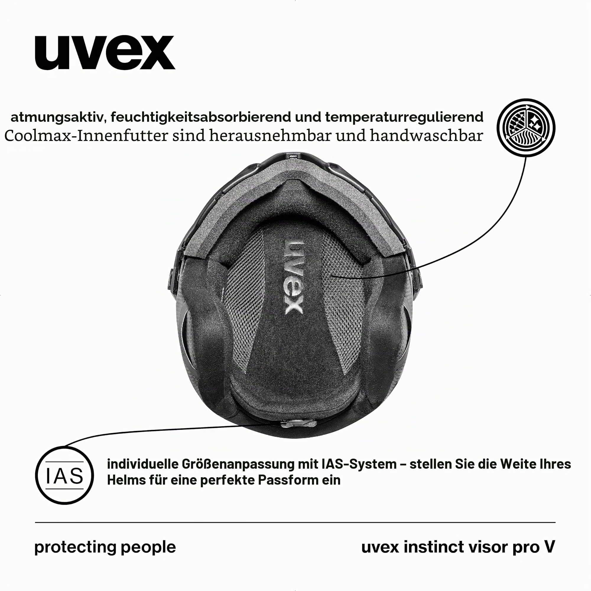 uvex Instinct Visor pro V Skihelm für Erwachsene, Männer Frauen Unisex, Variomatic Visier, Selbsttönend, Black matt 60-62