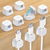 Vista 1 de 9 Pack Magnetic Cable Clips Cord Holder, Desk Cable Management Accessories, Cord Clips, Adhesive USB Wire Holder Keeper Organizer for Home Office