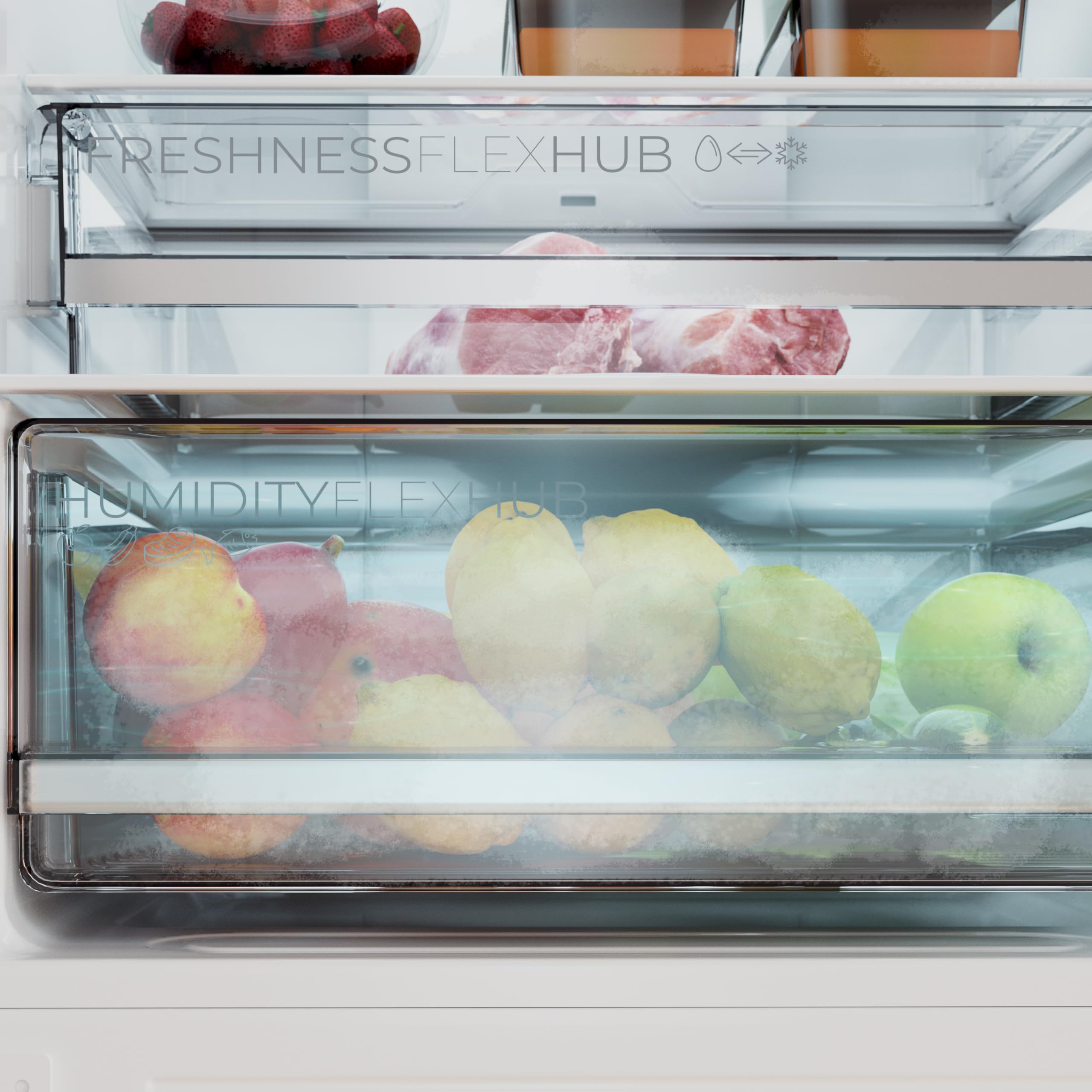 Cecotec Frigorífico Combi 335L No Frost Bolero CoolMarket Combi 335 Inox E. Altura 195,3cm y 59,5cm Ancho, Compresor Inverter Plus, Bajo Consumo, Estantes de Cristal, Cajón Control de Humedad, Inox
