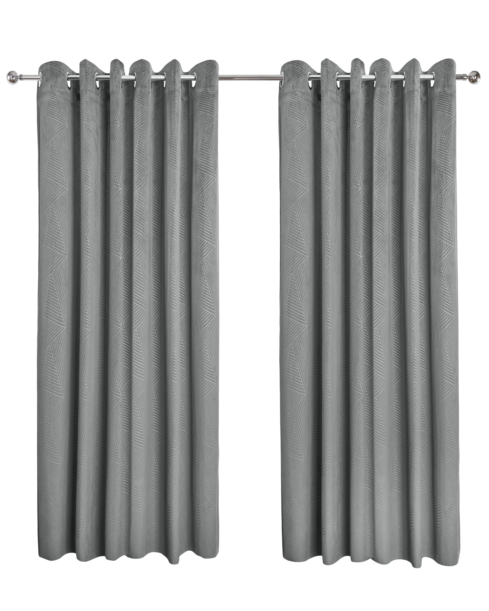 Emma Barclay Blackout Curtains Thermal Velvet Eyelet Midnight Silver 168X183cm