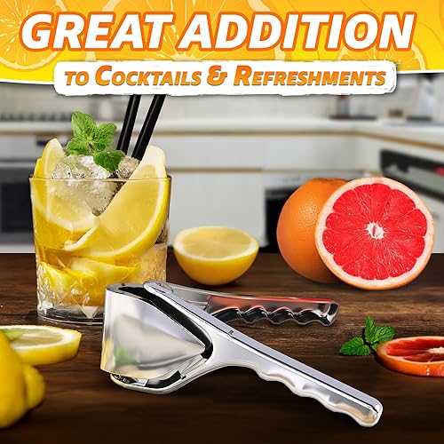 Miniatura 6 de Exprimidor de limón de acero inoxidable  Exprimidor de limón plano resistente a la flexión fuerte y resistente al óxido, diseño fácil de usar para